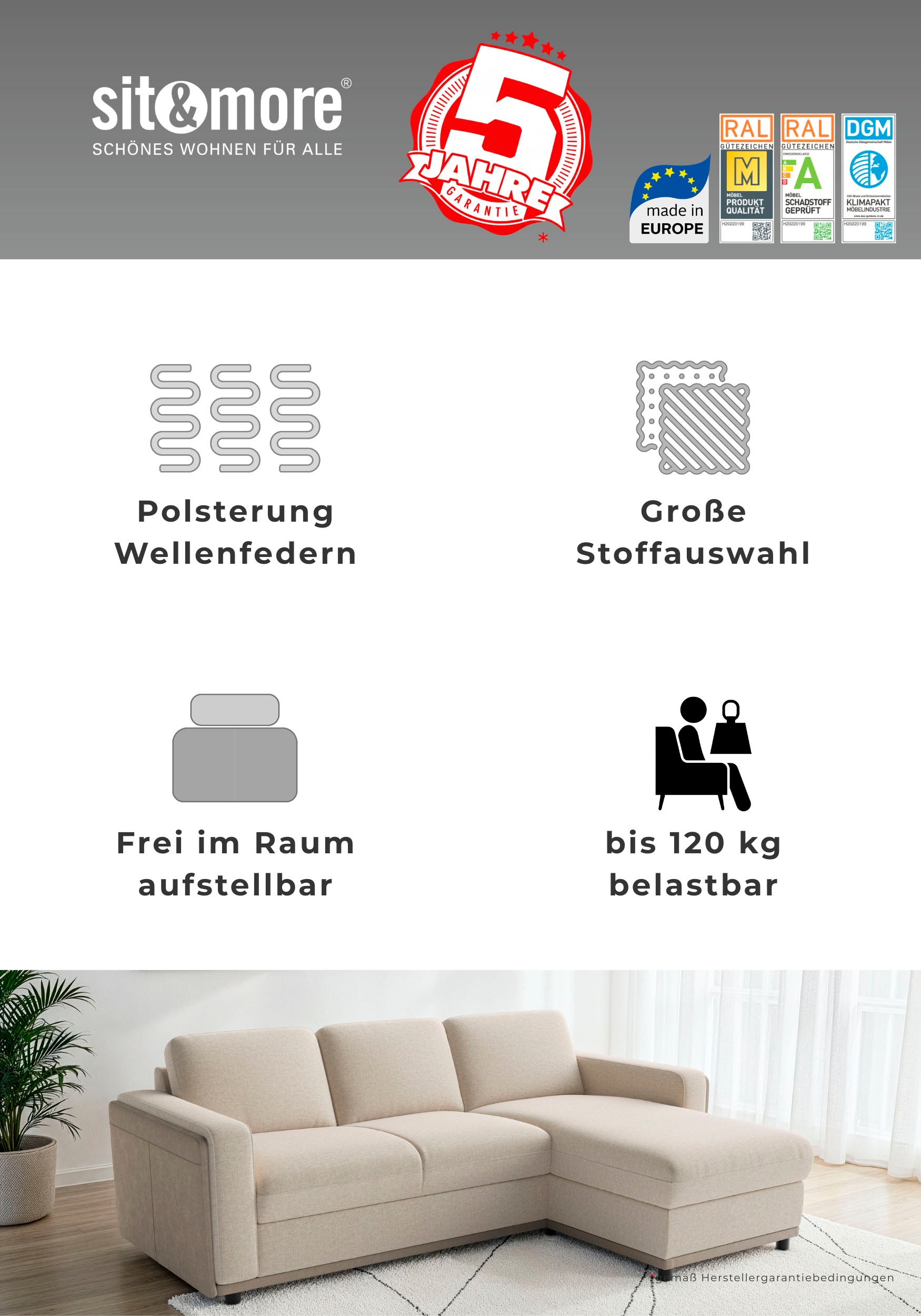 sit&more Polsterhocker "Cordoba" modernes Design