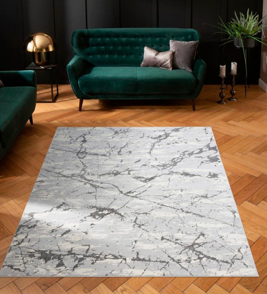 Teppich, weich Rechnung BAUR rechteckig, Leonique Design, | Kurzflor- modernes Marmor Teppich pflegeleicht, auf »Kalmus«,