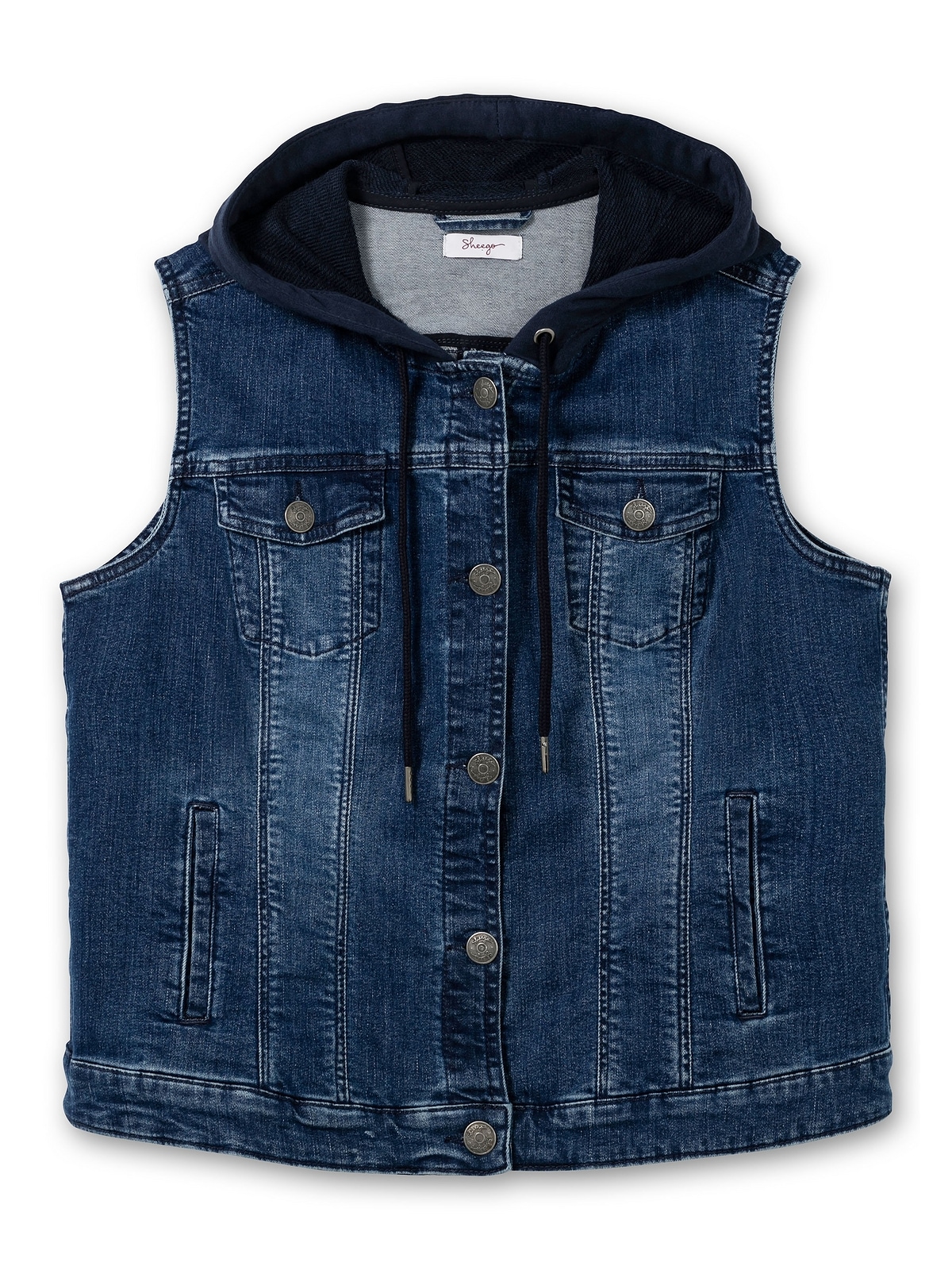 Sheego Jeansweste »Große Größen«, mit Sweatkapuze, in taillierter Form für  bestellen | BAUR