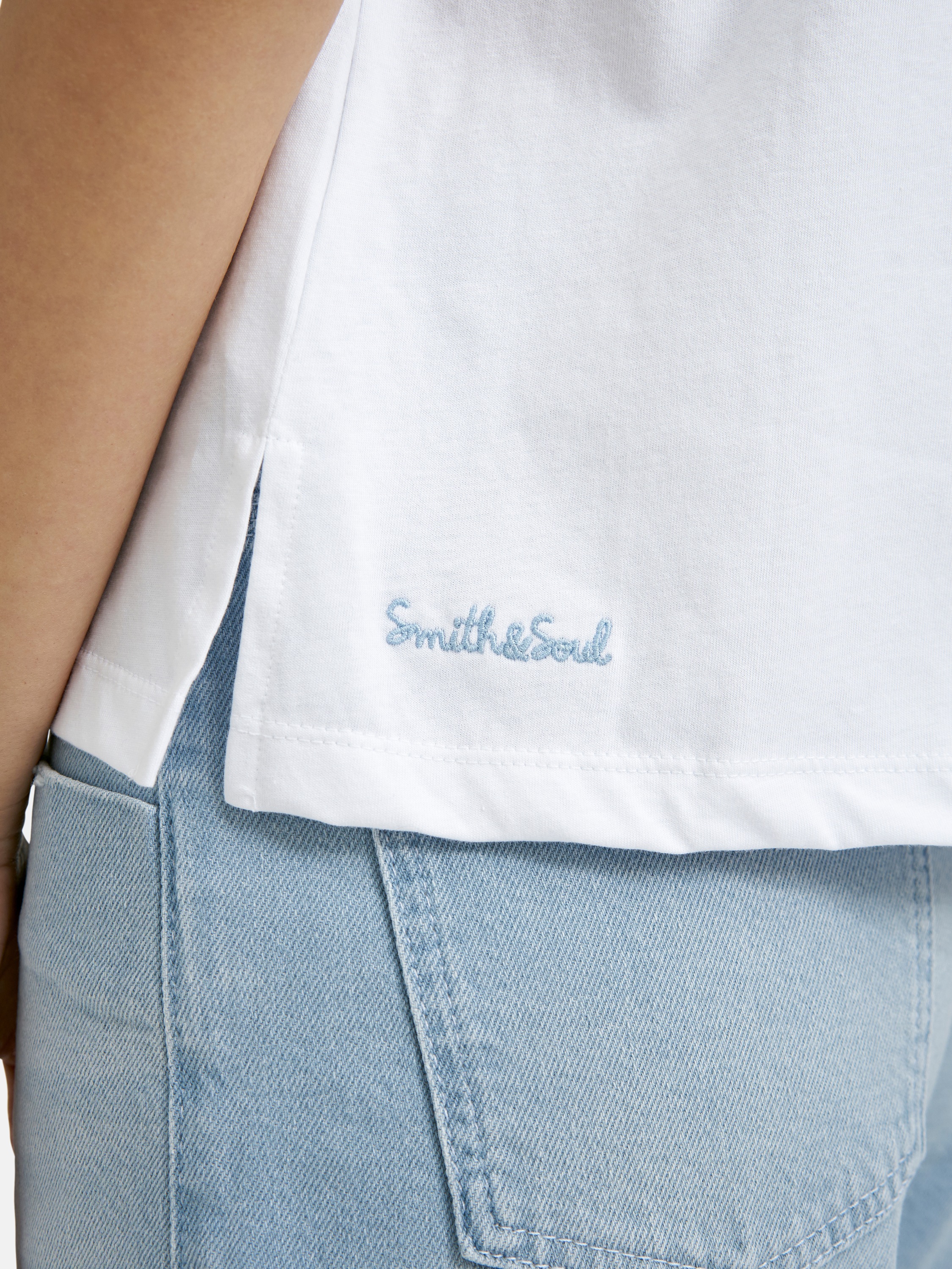 Smith & Soul Rundhalsshirt mit überschnittener Schulter