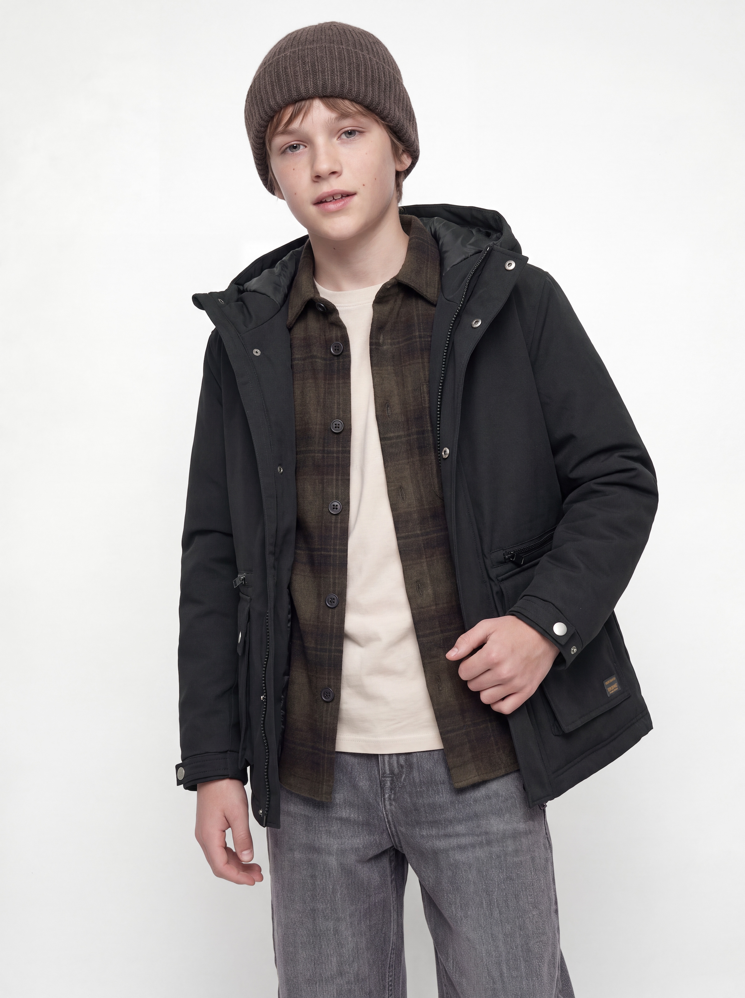 Jack & Jones Junior Parka »JJEWOLF PARKA JACKET SN JNR« mit Kapuze Kunstfaser, normal geschnitten