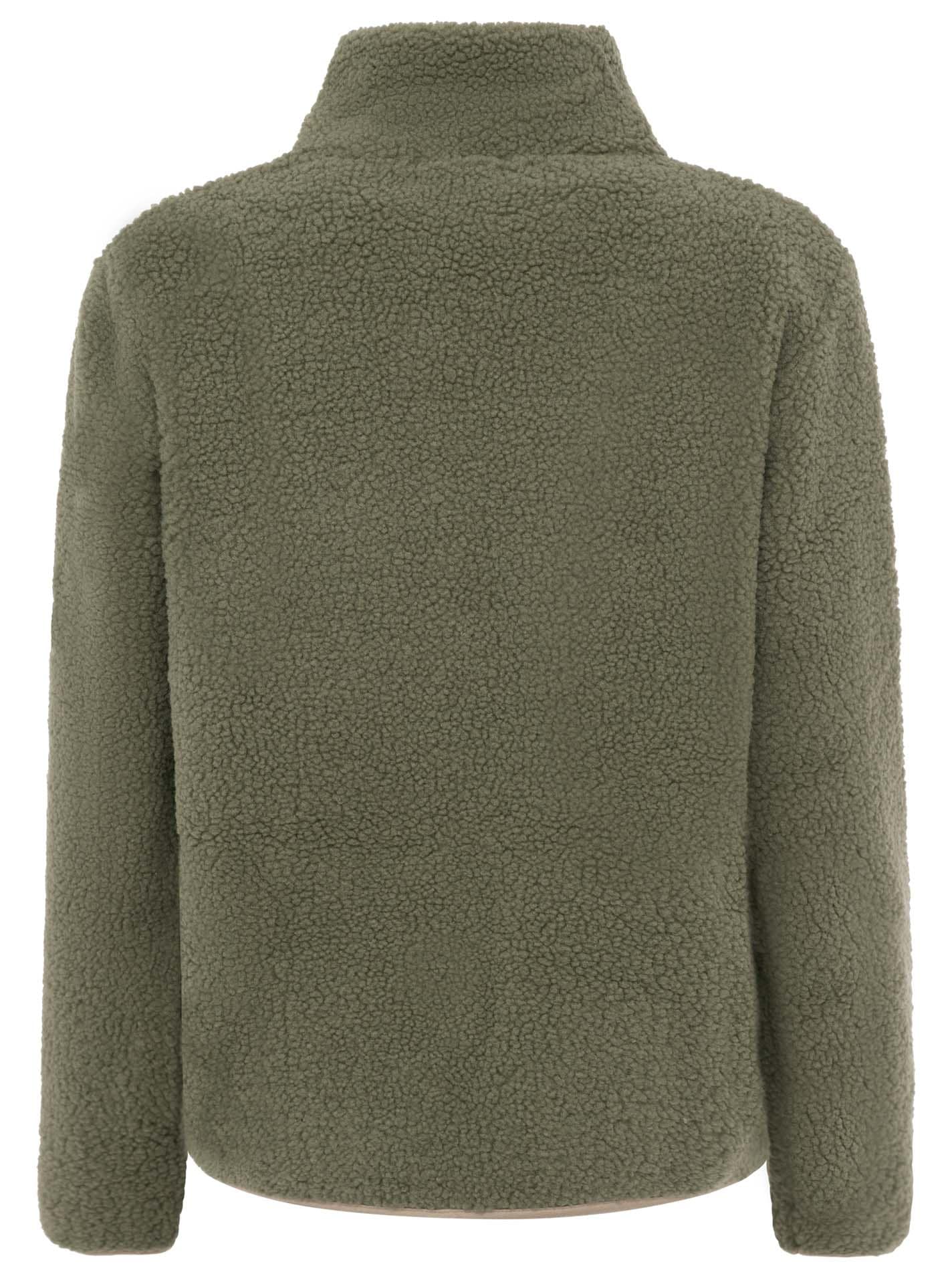 Zwillingsherz Bomberjacke »"Classic"« kuscheliges Teddy-Fleece , Kontrastdetails, Brutstasche, Stehkragen
