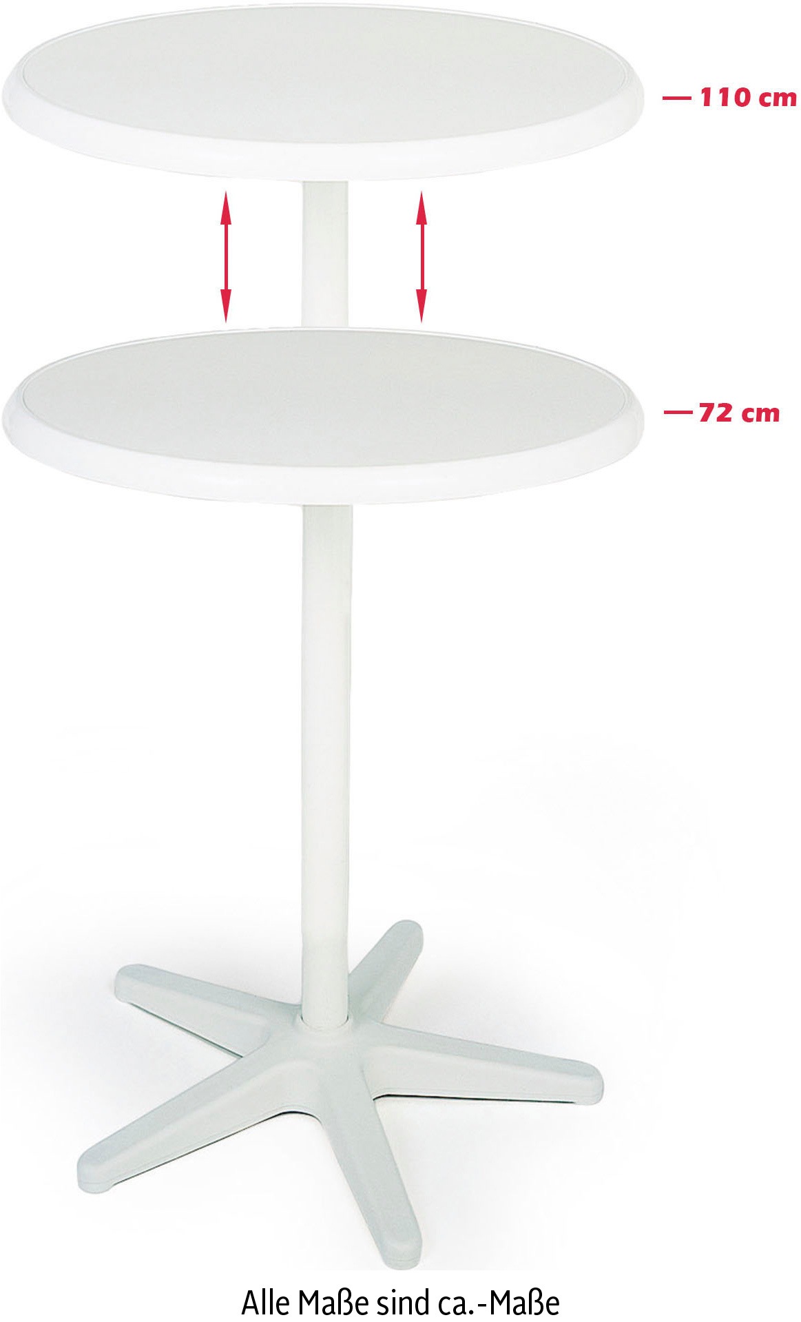 Best Stehtisch »Duo«, (Packung, 1 St.), rund, verstellbar 70 cm