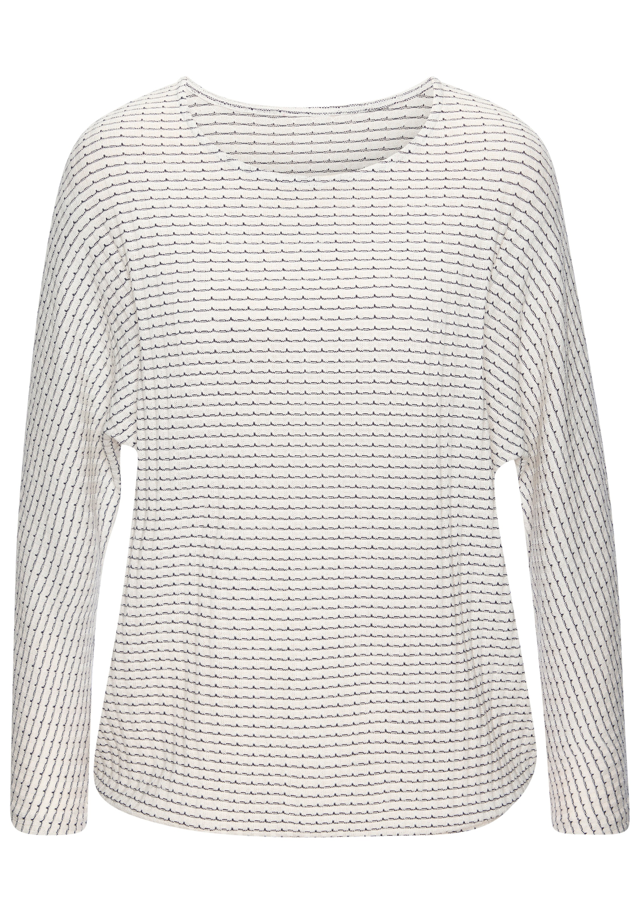 Vivance Langarmshirt "aus strukturierter Strickqualität" mit Gummizug im Bu günstig online kaufen