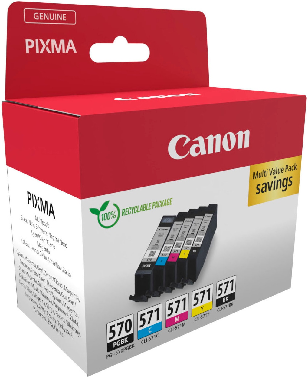 CANON Tintenpatrone "PGI-570/CLI-571 Multipack", bunt, Tintenpatronen, original Druckerpatrone 570 und 571