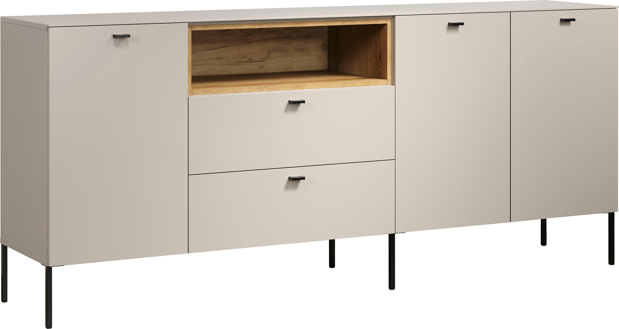 Home affaire Sideboard »San Pedro« 1 Stk. tlg. Anrichte mit Griffen und Füßen aus Metall - (B/T/H) 197/42/85 cm
