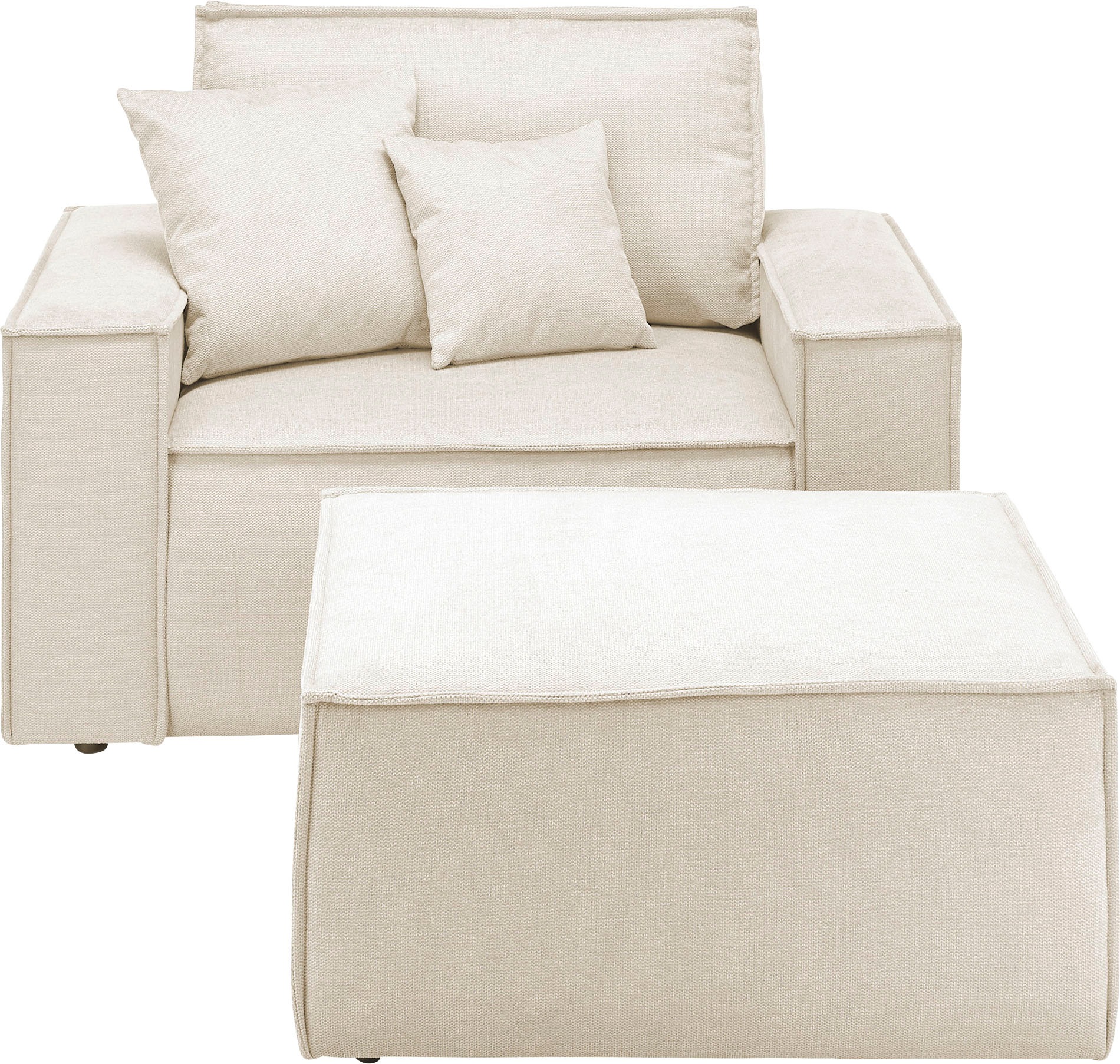 OTTO home Loveseat "FINNLEY, Loveseat & Hocker im Set, trendige Stoffe, ink günstig online kaufen
