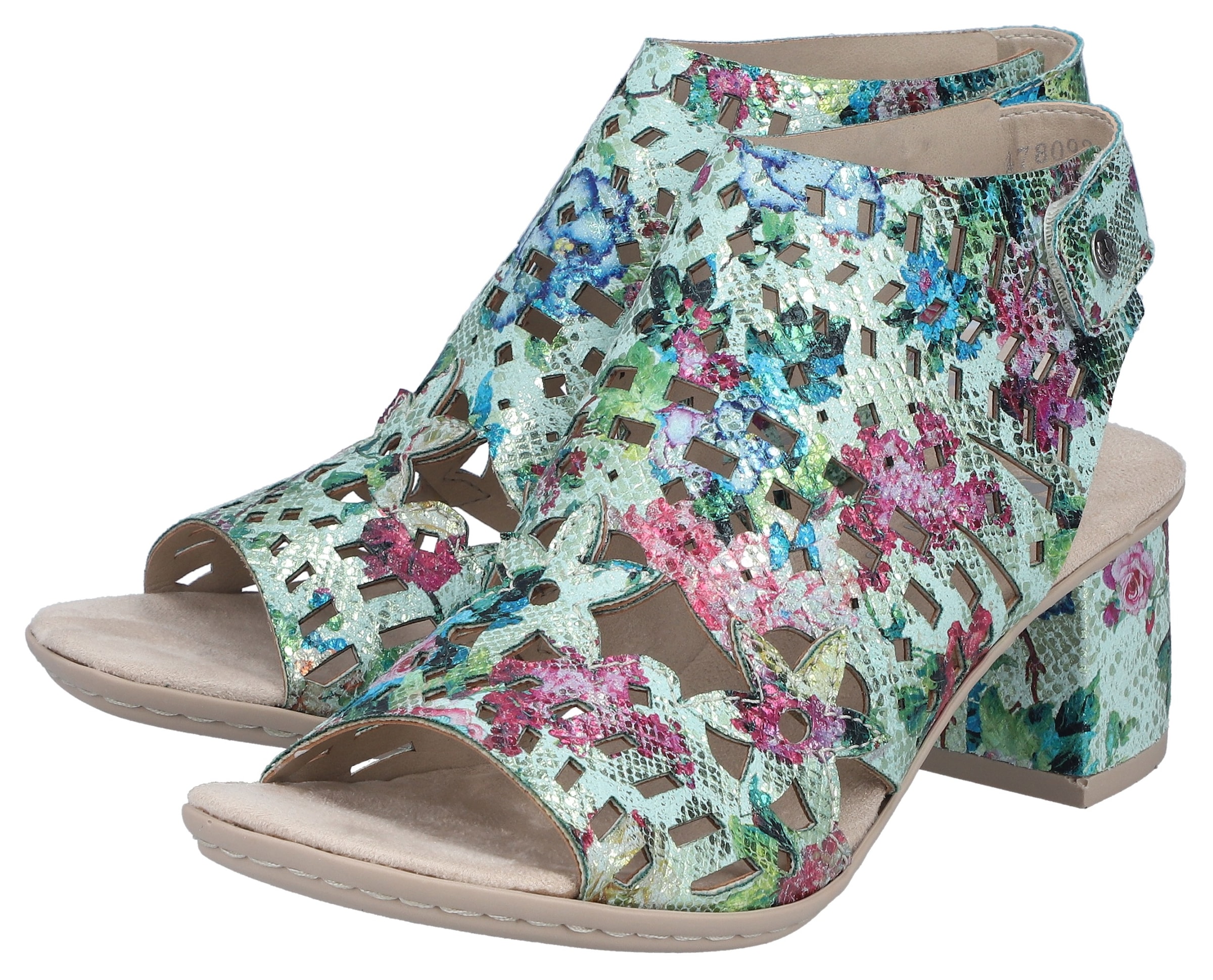 Rieker Sandalette Sommerschuh, Sandale, Blockabsatz, mit modischer Schaftge günstig online kaufen