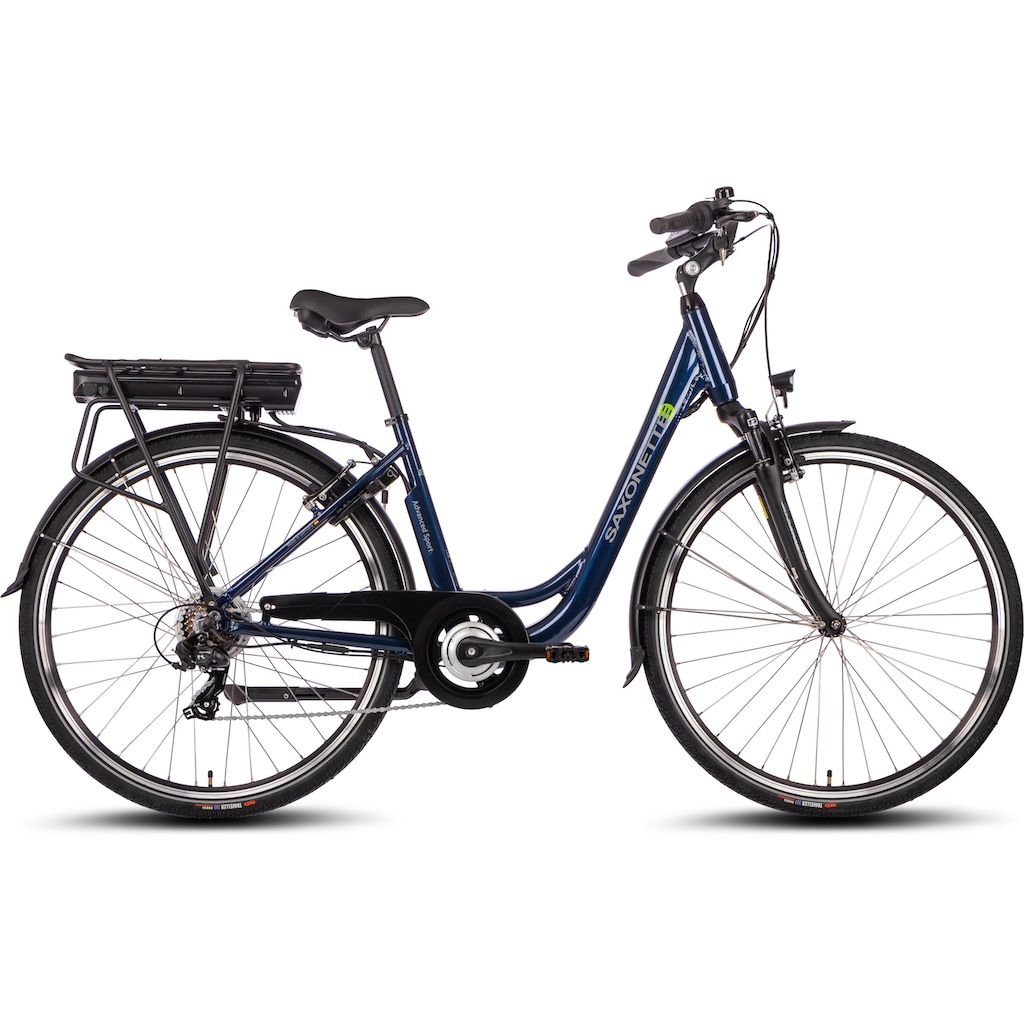 SAXONETTE E-Bike »Advanced Sport«, 7 Gang, Shimano, SHIMANO Tourney, Heckmotor 250 W, (mit Akku-Ladegerät)