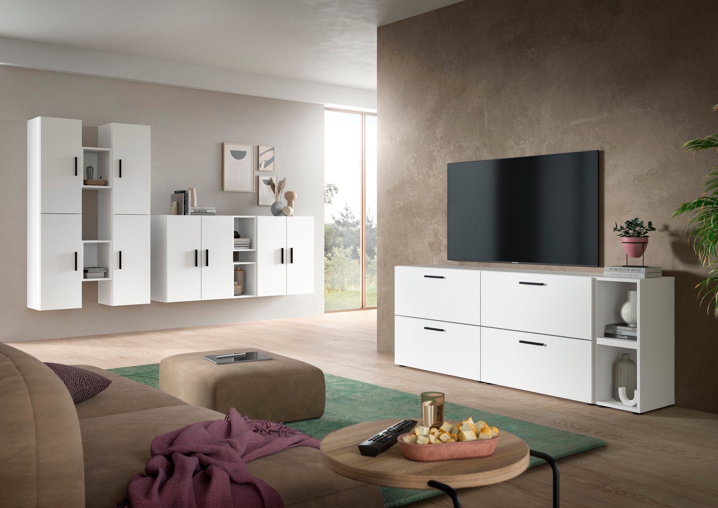 Home affaire Schrank-Set »ENESTE, 12-teilig, in verschiedenen Farben, individuell kombinierbar« verschiedenste Kombinationmöglichkeiten, stehend oder hängend, 4 Stk. tlg.