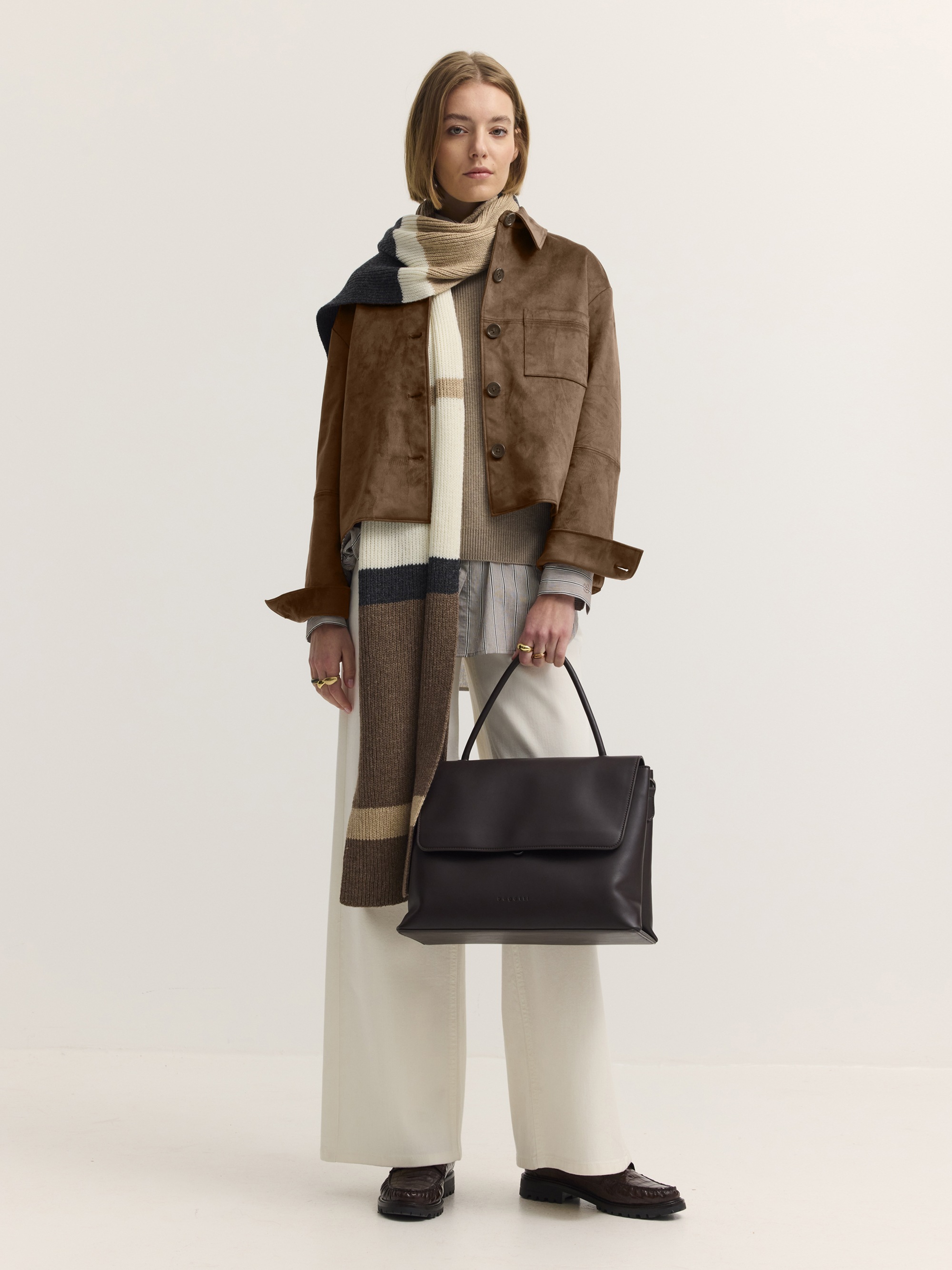bugatti Kurzjacke »Regular Fit« Regular Fit Veloursleder-Optik Hemdjacke