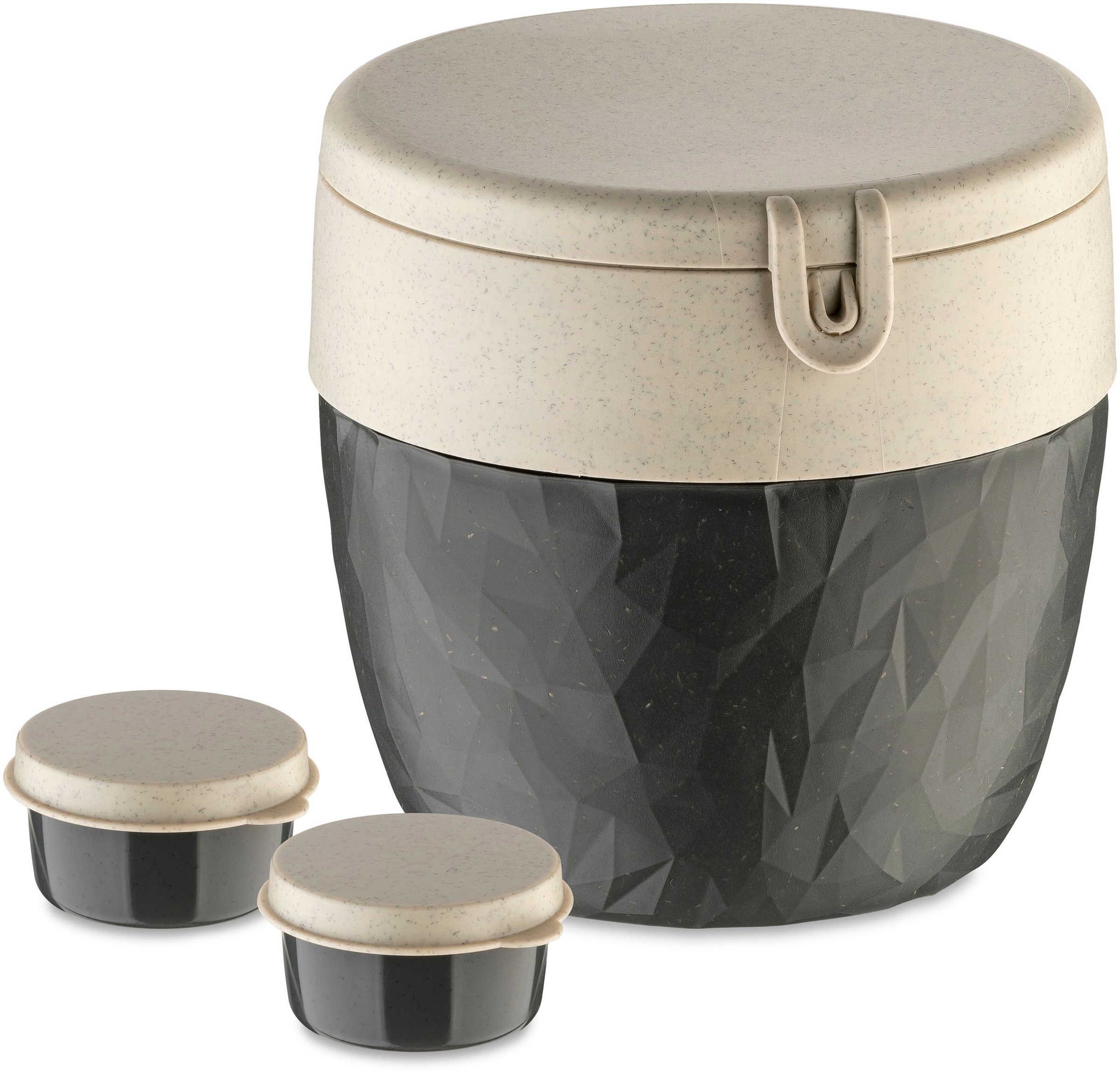 KOZIOL Müslibox "BENTOBOX L", B:14,2 H:13, grau, Lebensmittelaufbewahrungsbehälter, CO² neutral, Made in Germany. Biozirkulärer Kunststoff