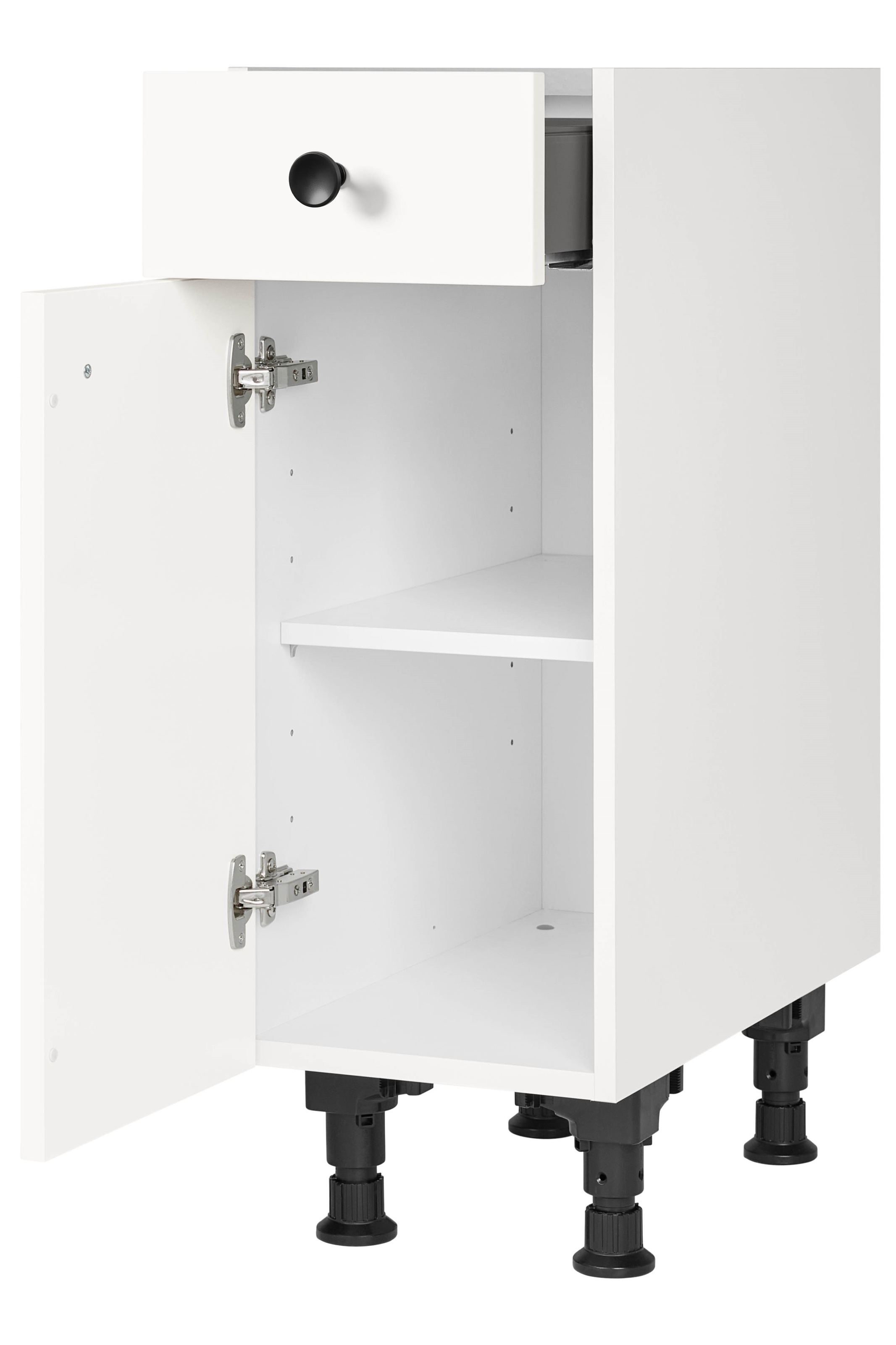 nobilia® Unterschrank »"Cascada", Ausrichtung wählbar, vormontiert, in den Breiten 30, 45 und«, 60 cm Breite, mit höhenverstellbaren Sockelfüßen, vormontiert