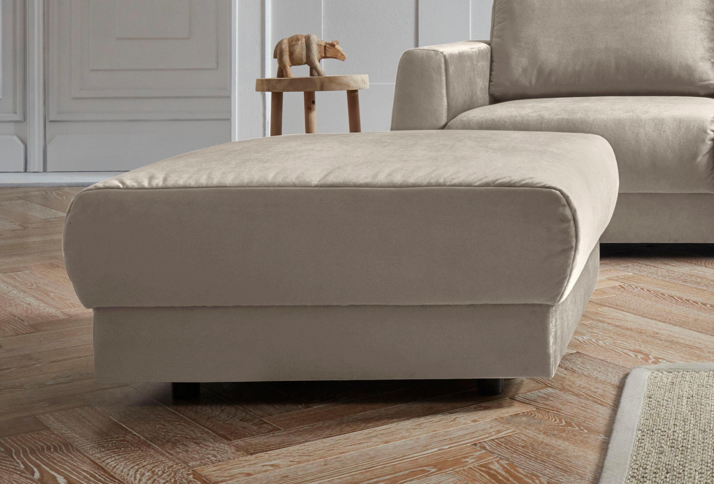 Home affaire Hocker "Hobro" in 3 Bezugsstoffen und vielen Farben, Design by günstig online kaufen