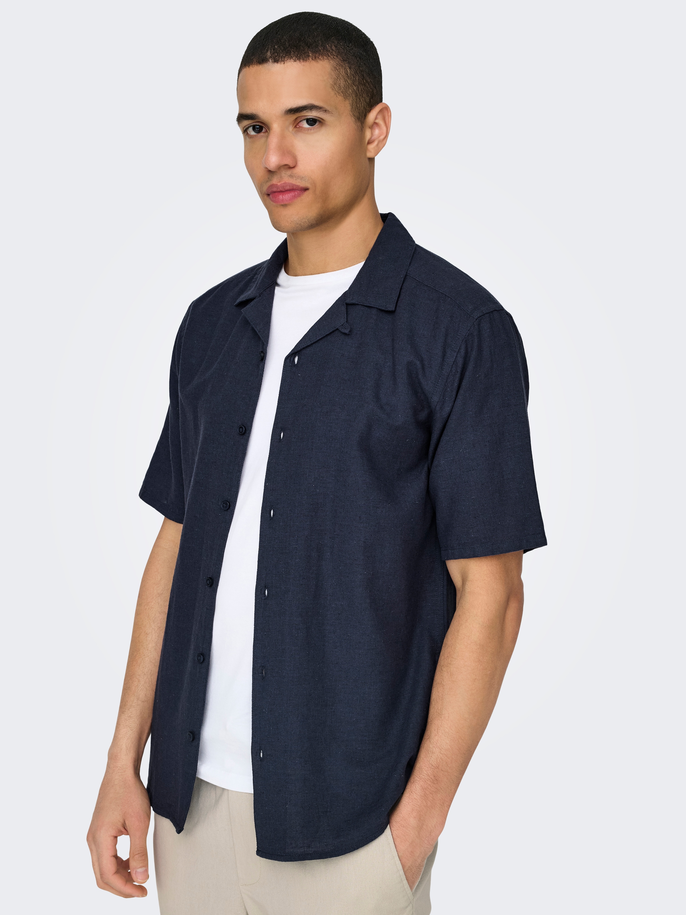 ONLY & SONS Kurzarmhemd »ONSCAIDEN SS SOLID RESORT LINEN NOOS«