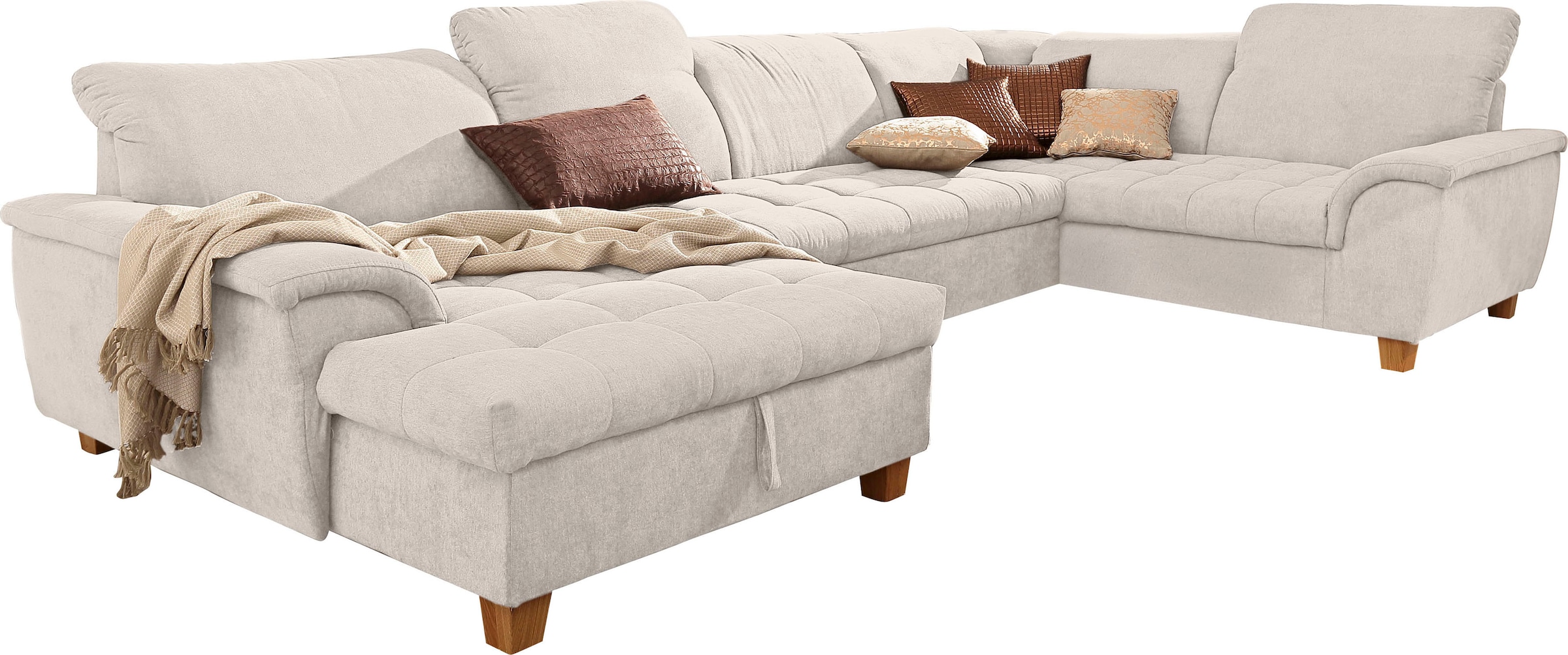 Home affaire Wohnlandschaft "Lyla U-Form" wahlweise mit Rückenfunktion und günstig online kaufen