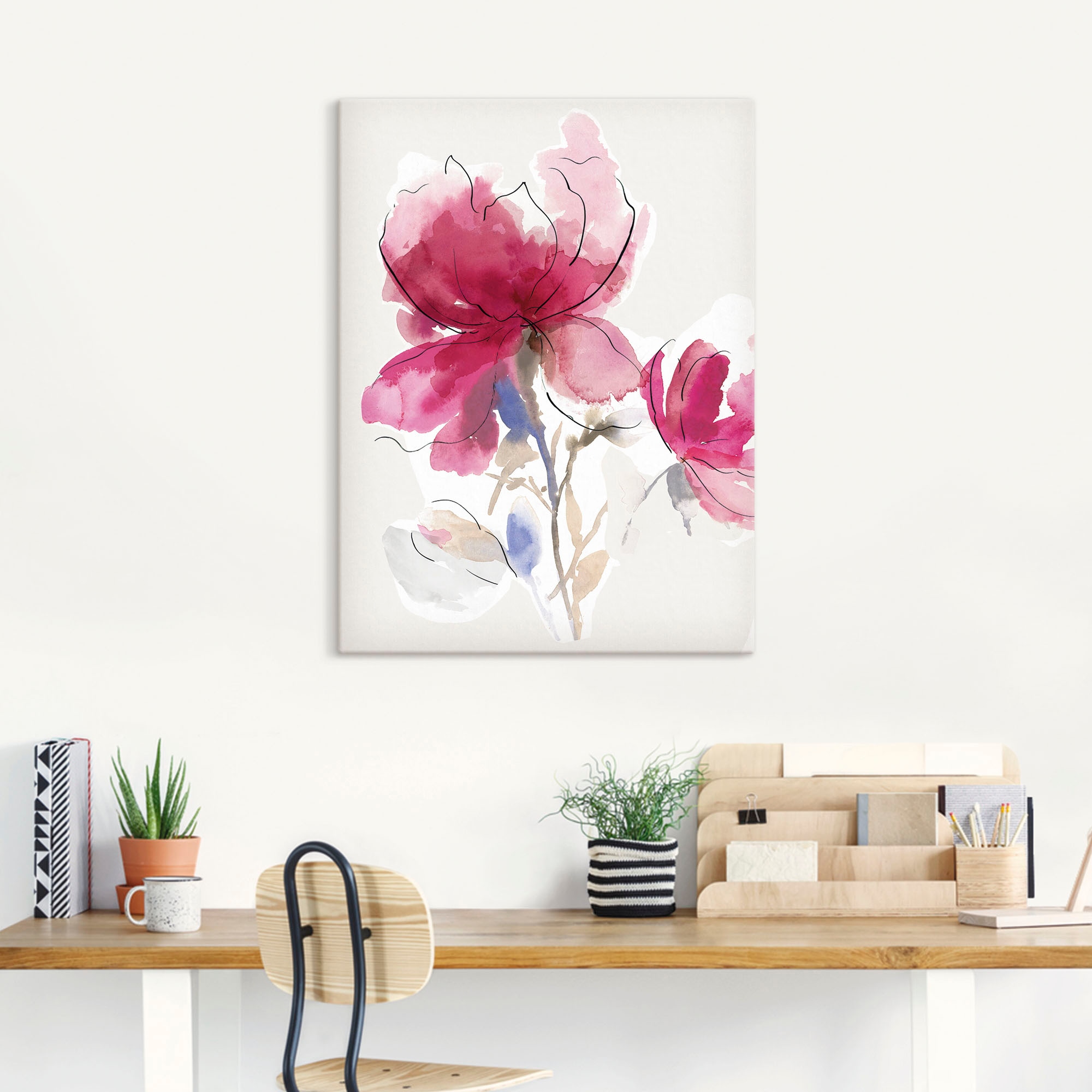 Artland Wandbild »Rosige Blüte I.«, Blumenbilder, (1 St.), als Alubild, Leinwandbild, Wandaufkleber oder Poster in versch. Größen