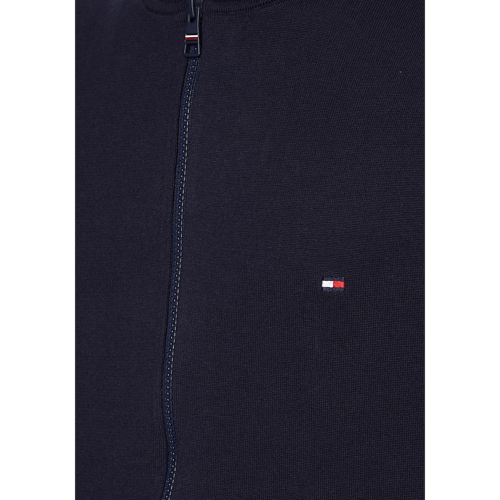 Tommy Hilfiger Strickjacke »1985 ZIP THROUGH«, mit Rippbündchen