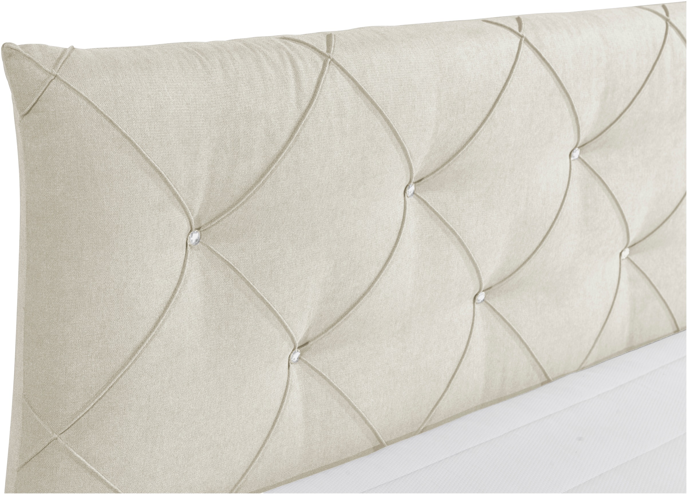 ED EXCITING DESIGN Boxspringbett »Villano«, mit Strasssteinen, Breite: 180cm, mit Bettkasten, inkl. Topper