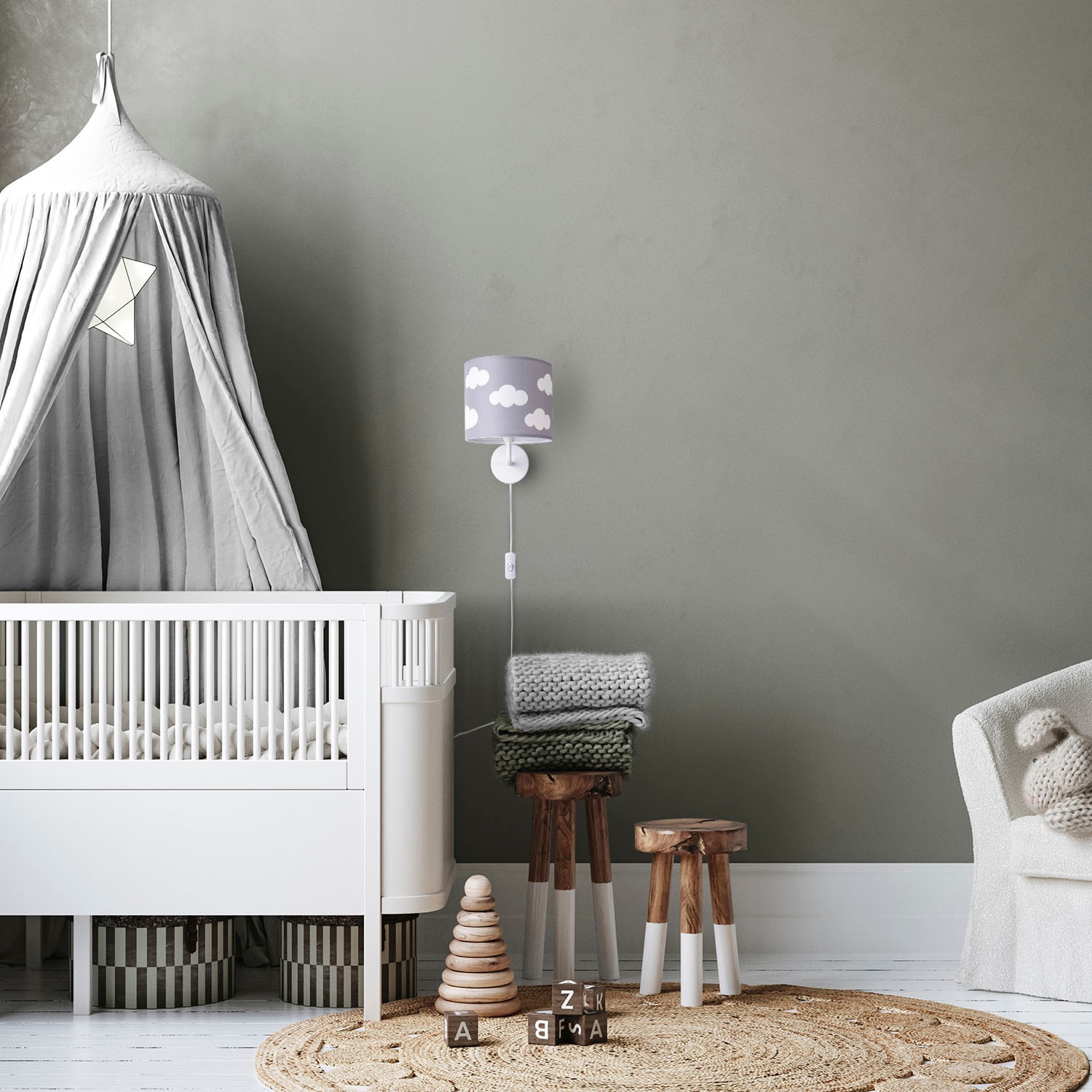 Stecker Wandleuchte »Luca Wandleuchte BAUR Mit Cosmo«, Home Kinderzimmer Wolken Kind Kinderlampe Paco | Himmel