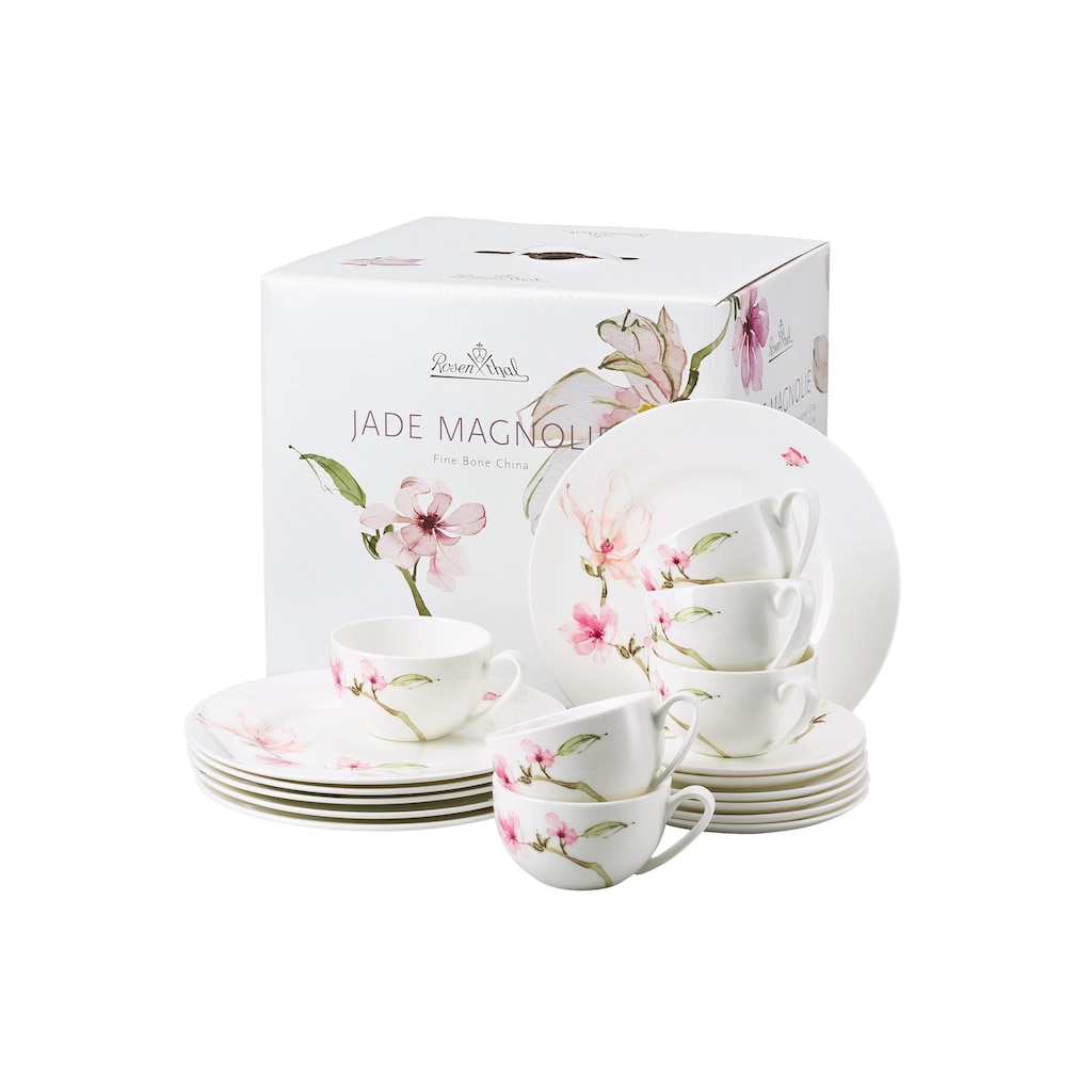 Rosenthal Kaffeeservice »Geschirr-Set, Service Jade Magnolie«, (Set, 18 tlg.)