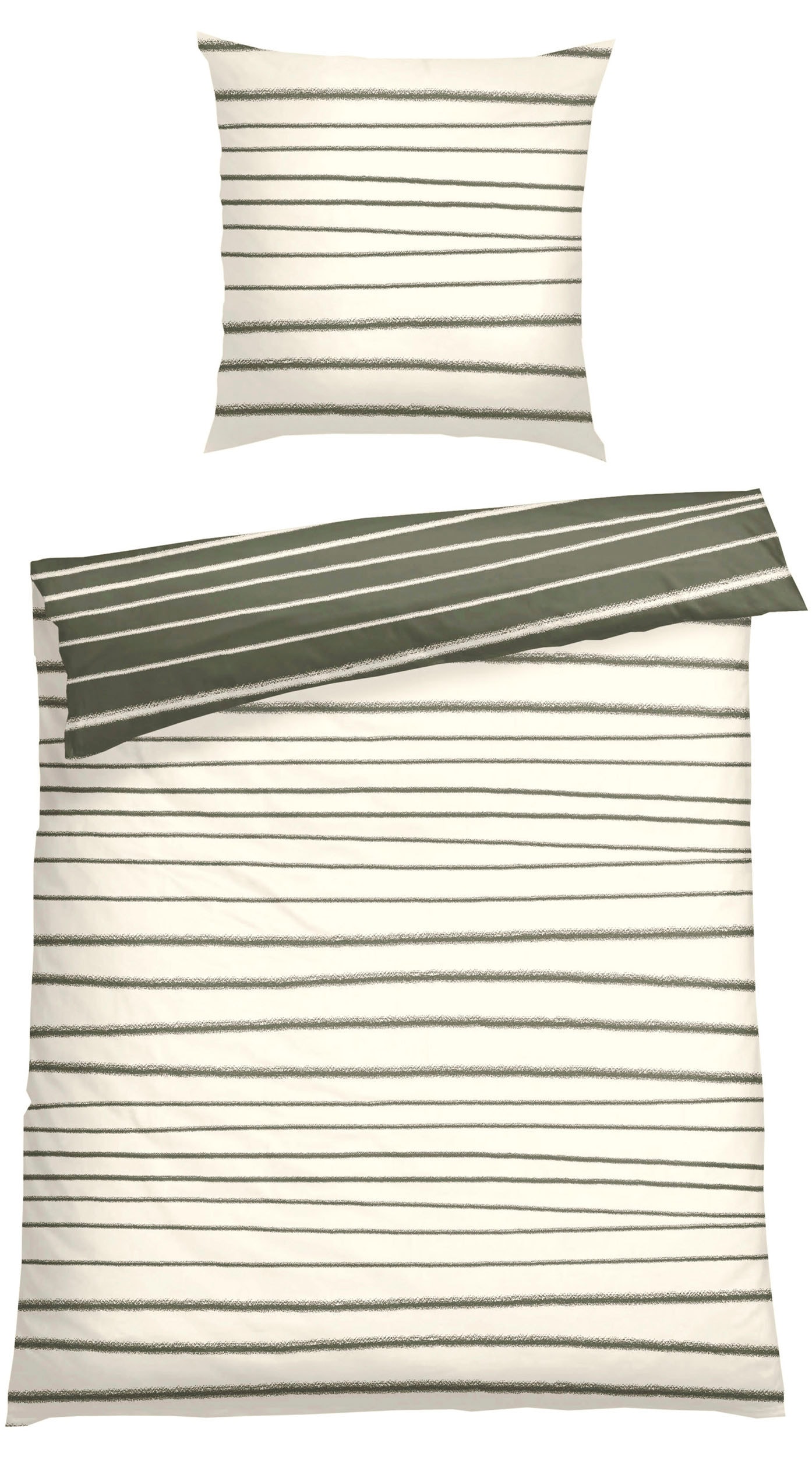 Schiesser Wendebettwäsche "Wesley aus weicher Baumwolle im Streifen-Look" 2 Stk. Made in Green