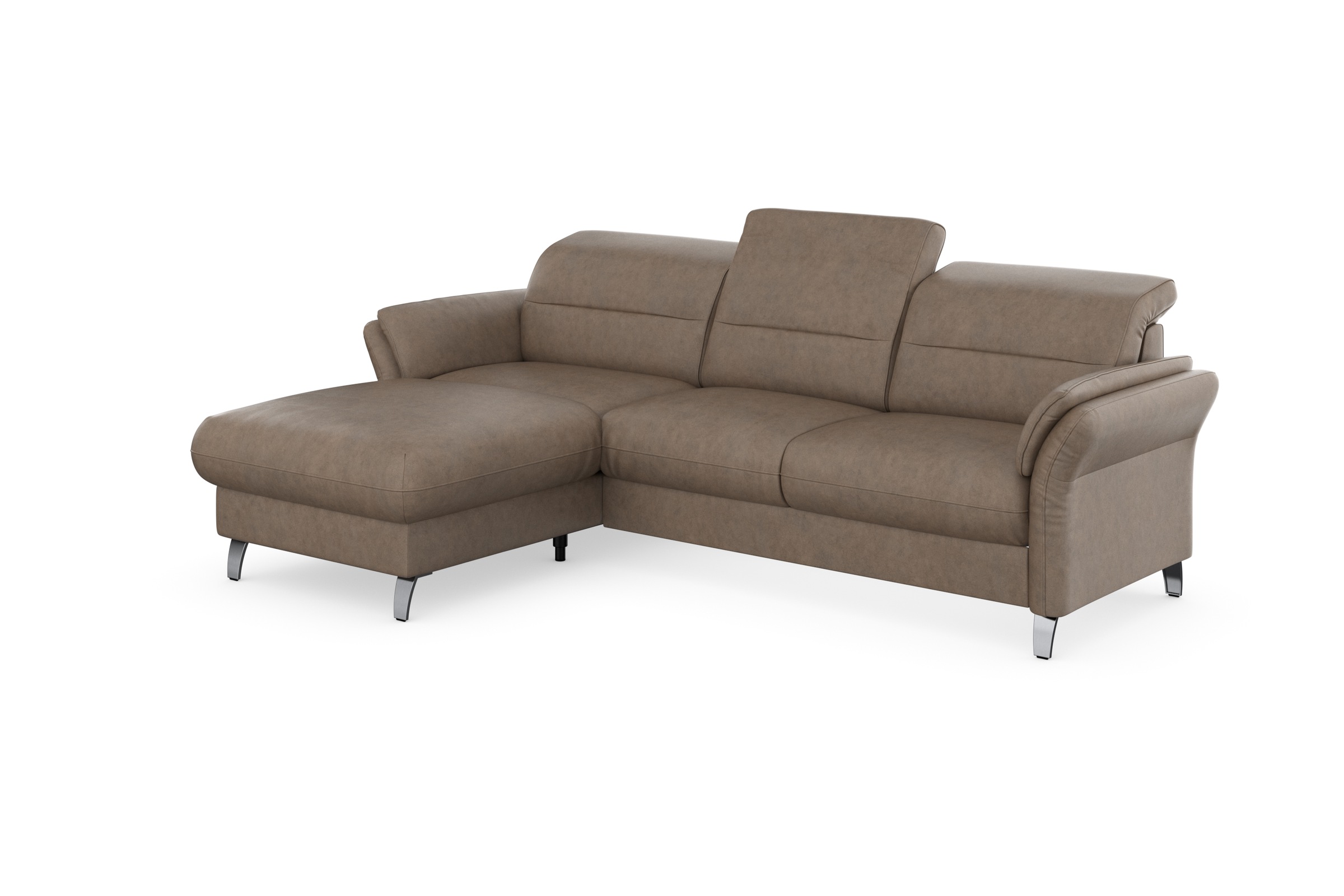 sit&more Ecksofa »Grenoble L-Form mit Federkern«, wahlweise mit Bettfunktion, Bettkasten, Arm- und Kopfteilverstellung