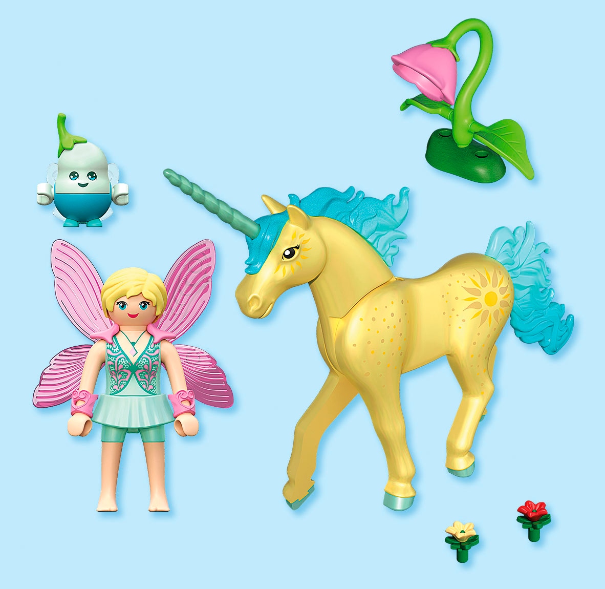 Playmobil® Konstruktions-Spielset »Sammeleinhorn, Sonnenscheinblüte mit Fee (71842), Princess Magic«