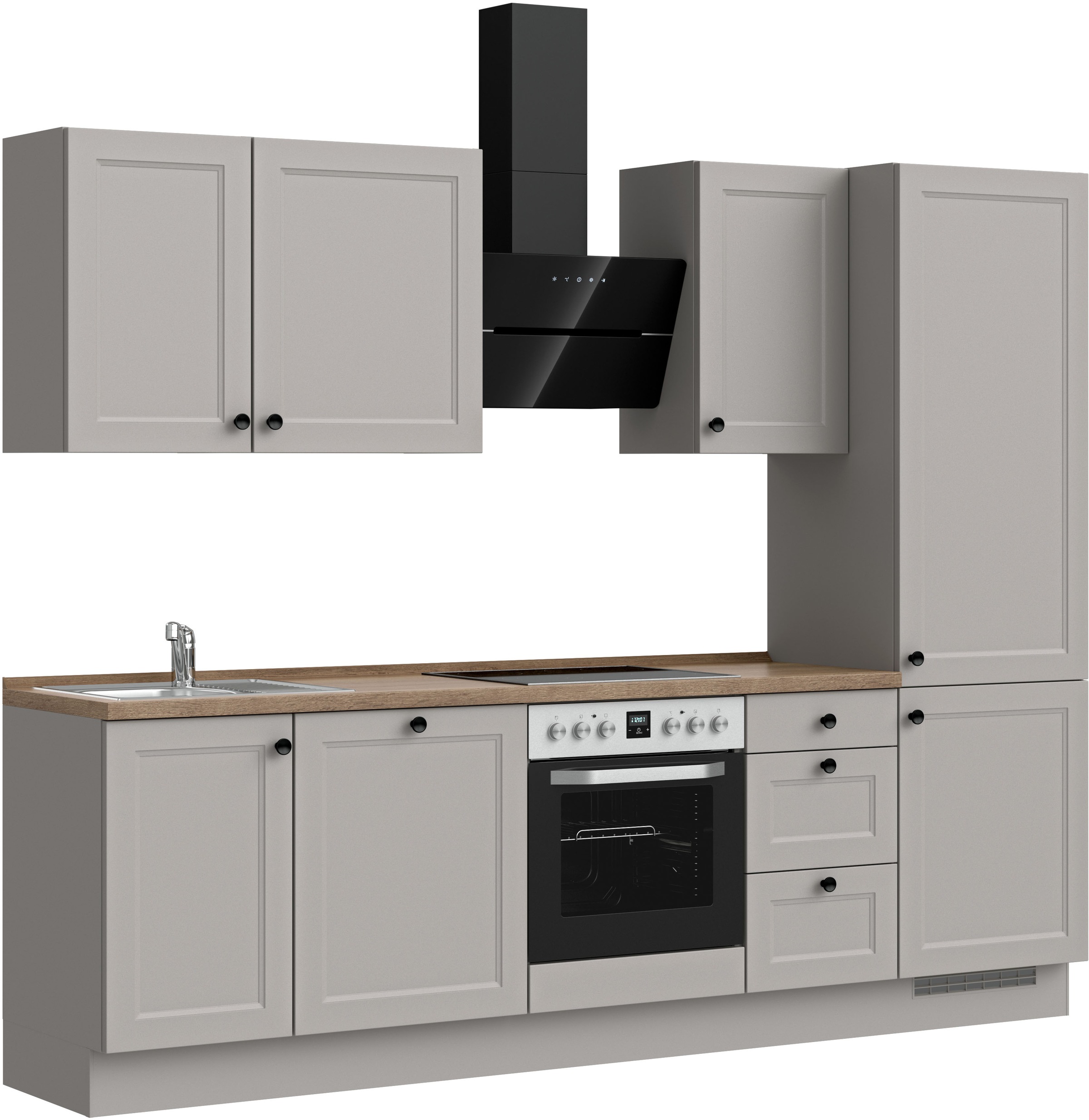 nobilia Küchenzeile ""Cascada II", NEU: individuell anpassbar mit gratis Profi-Beratung" vormontiert, Breite 270 cm, Ausrichtung wählbar, wahlw. mit E-Geräten