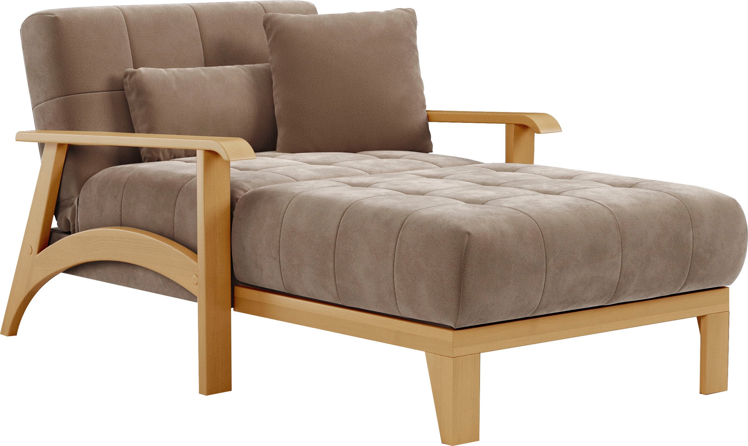 sit&more Recamiere »Billund« Armlehnen aus eichefarbigem Buchenholz, verschiedene Bezüge und Farben