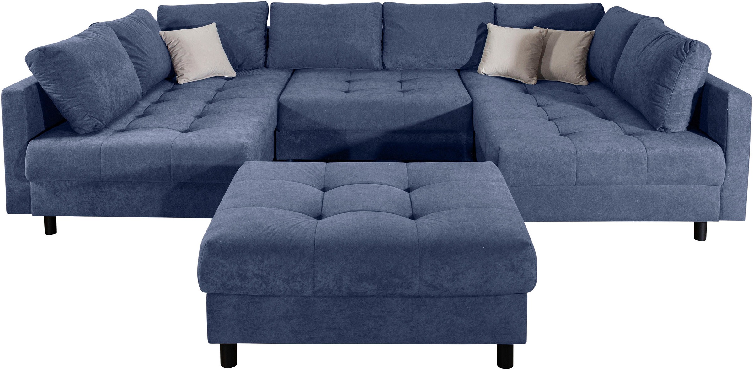 COLLECTION AB Wohnlandschaft "Toni U-Form, B: 298 cm" mit Hocker & 3 Zierki günstig online kaufen