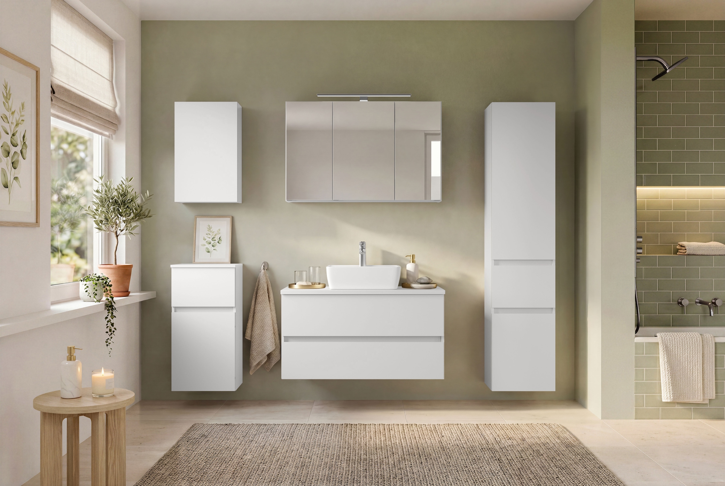 OTTO home Seitenschrank »BOZEN, Seitenschrank 40 cm« griffloses Design, Maße (B/T/H): 40/35/180 cm
