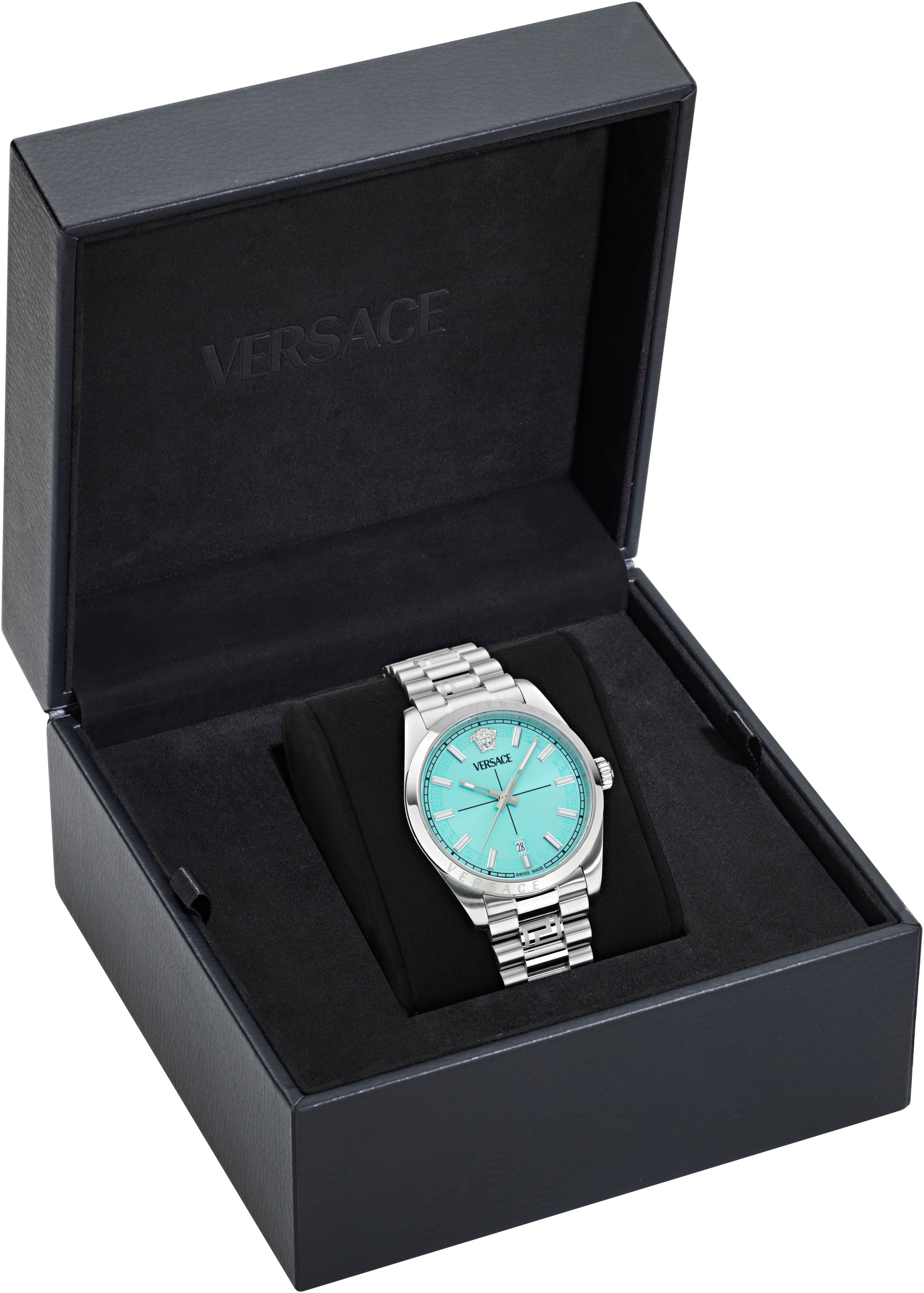 Versace Quarzuhr »MILLENYIUM GENT«, Armbanduhr, Herrenuhr, Swiss Made, Edelstahlarmband, analog, Datum