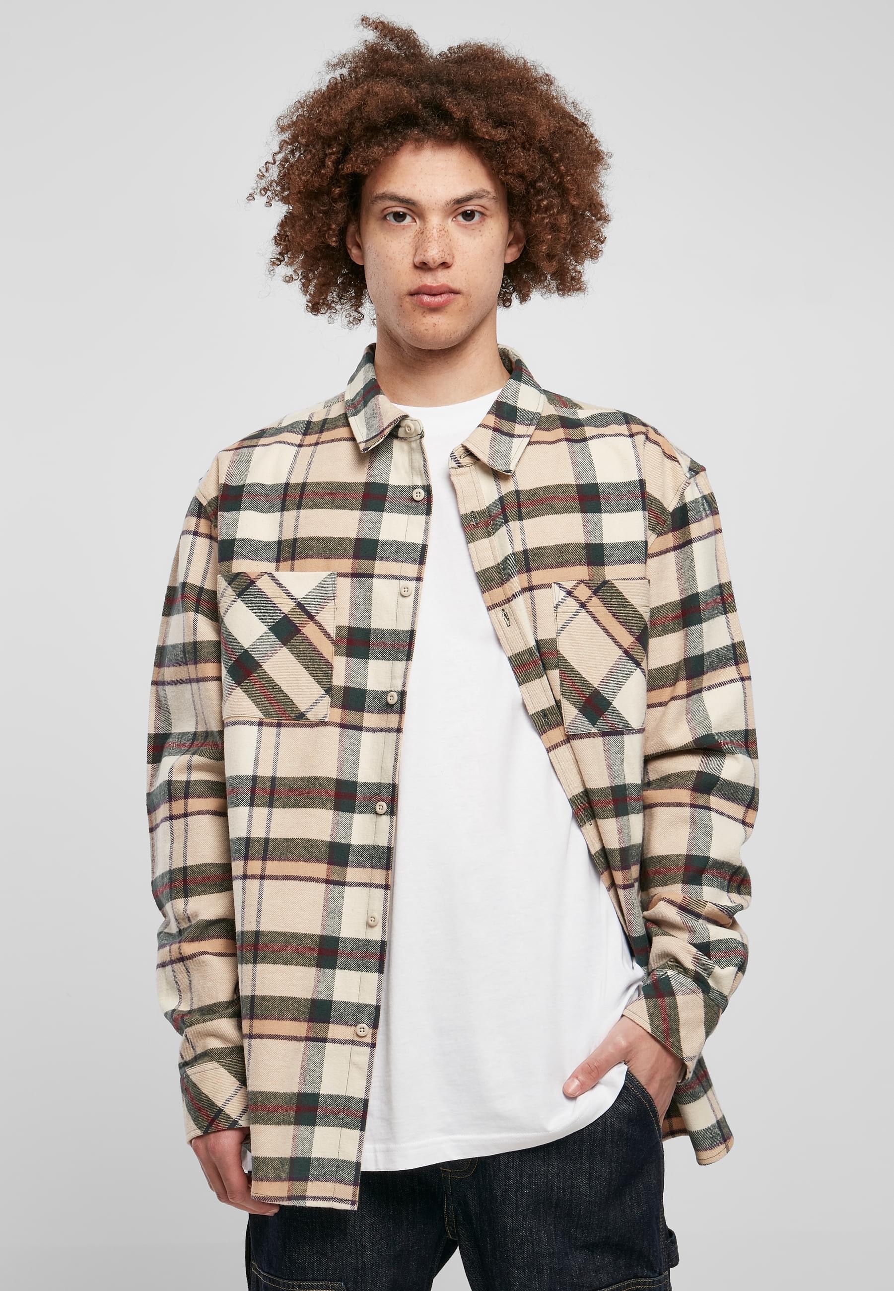 URBAN CLASSICS Langarmhemd »Urban Classics Herren Checked Mountain Shirt«, (1 tlg.)