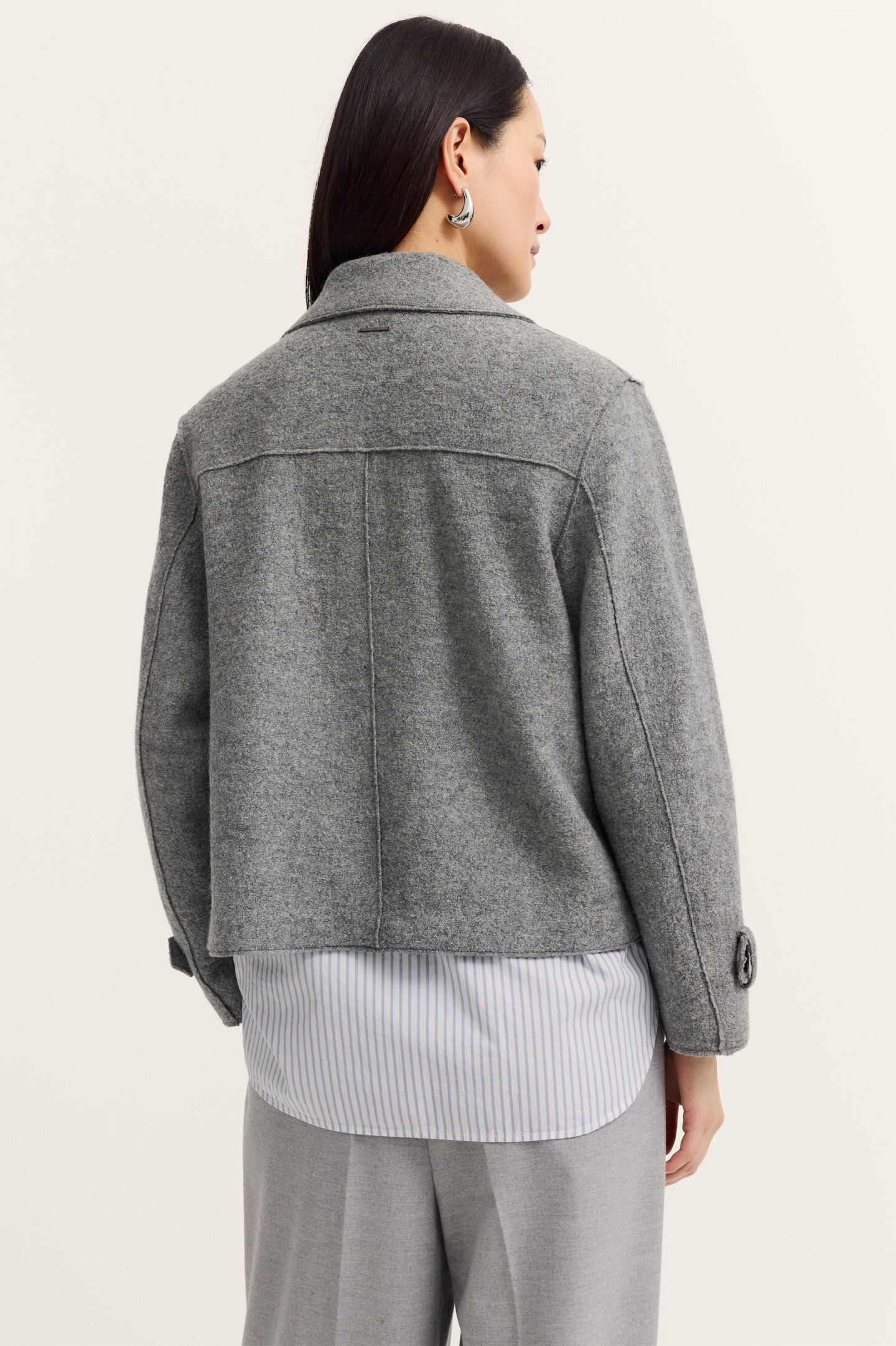 bugatti Wolljacke »Flexcity Stretch«, im Loose Fit mit offenkantig gekochter Wolle