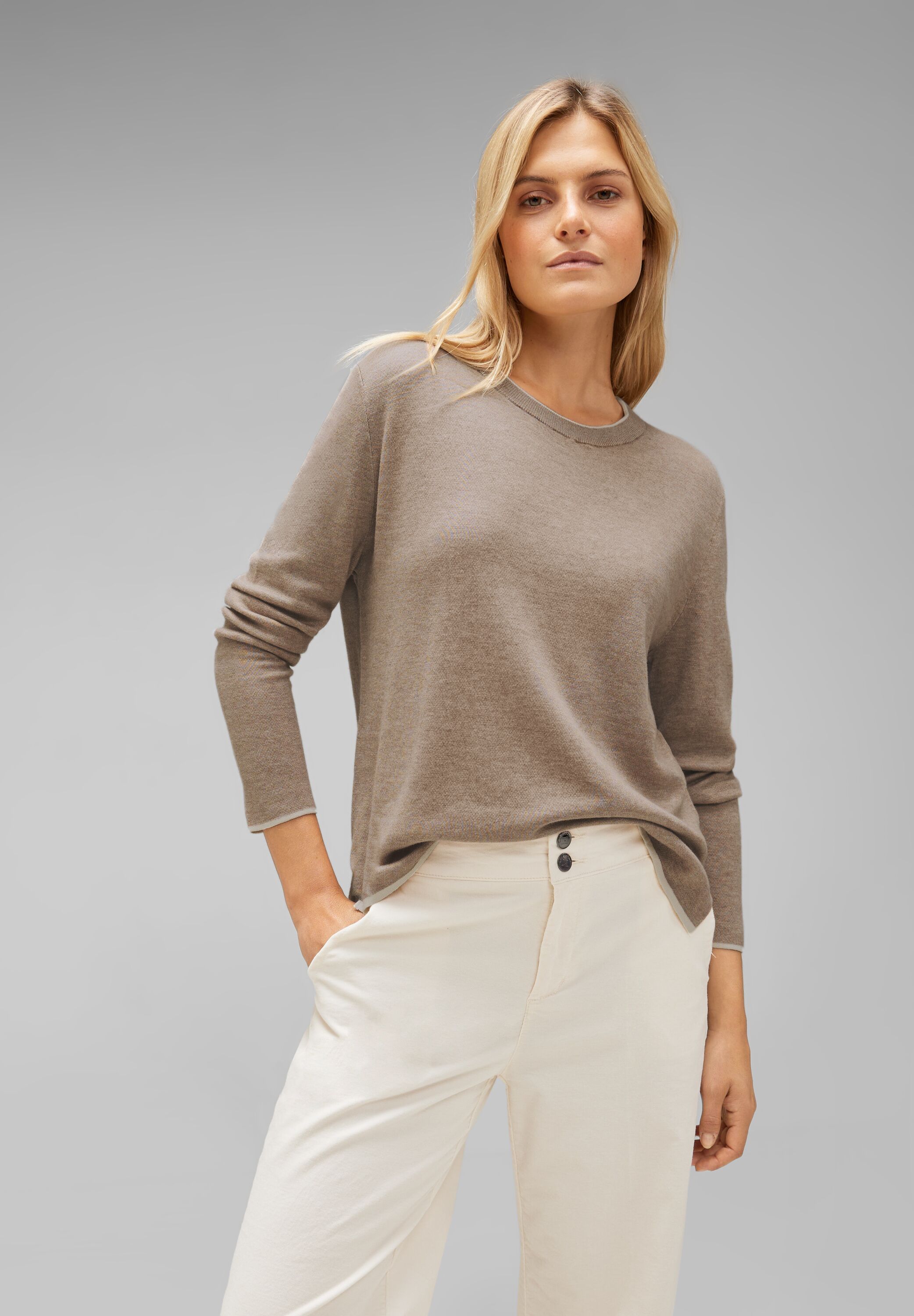 Strickpullover, in Doubleface-Optik