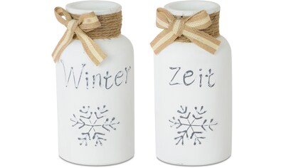 RIFFELMACHER & WEINBERGER Dekovase »Winter-Zeit«, (Set, 2 St.), Vasenset Winter und... kaufen