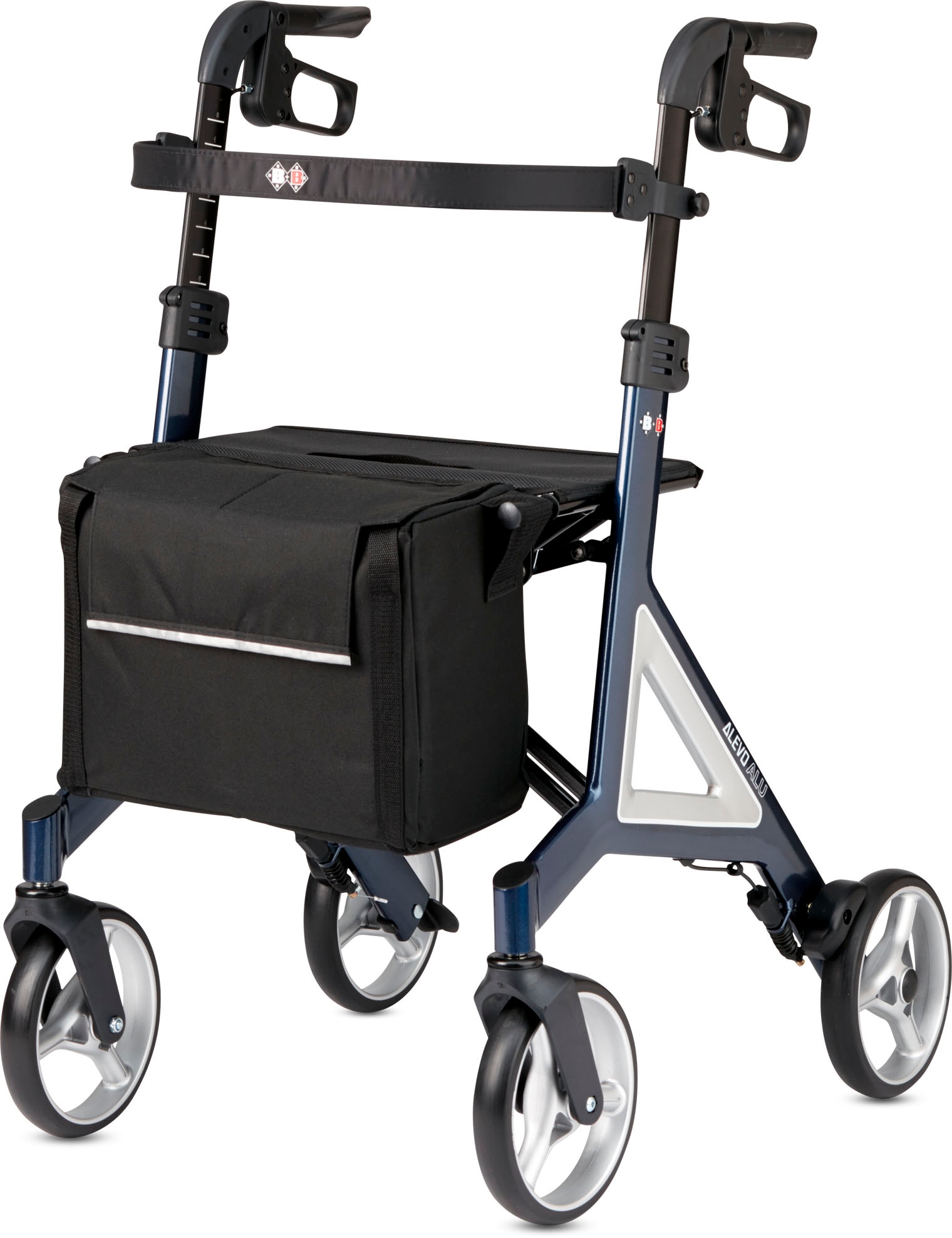 Bischoff & Bischoff Rollator »Alevo Alu Rollator«, faltbar - für drinnen und draußen, mit stabilem Sitz, Sitzhöhe 58,5 cm