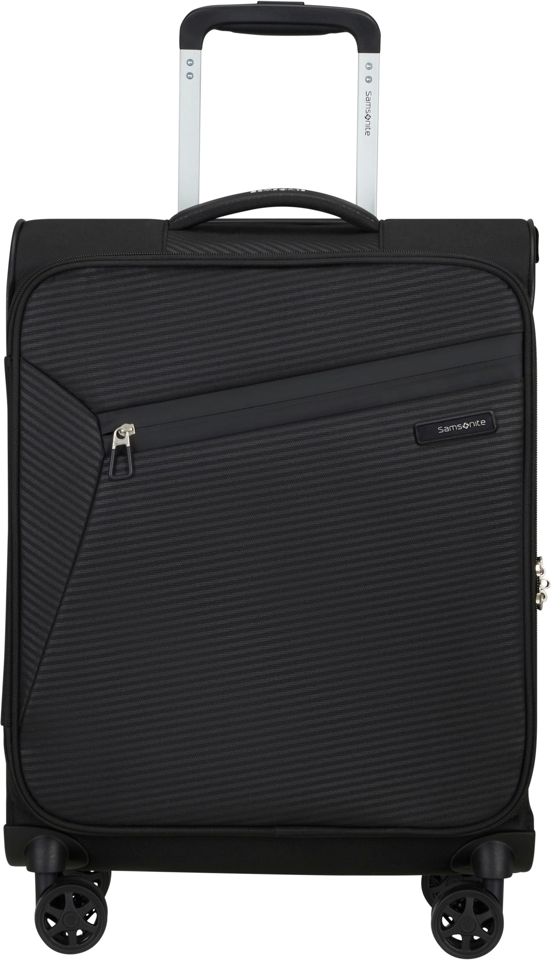 Samsonite Weichgepäck-Trolley "LITEBEAM, black, 55 cm", 4 St. Rollen, Handgepäck Reisekoffer Trolley TSA-Zahlenschloss