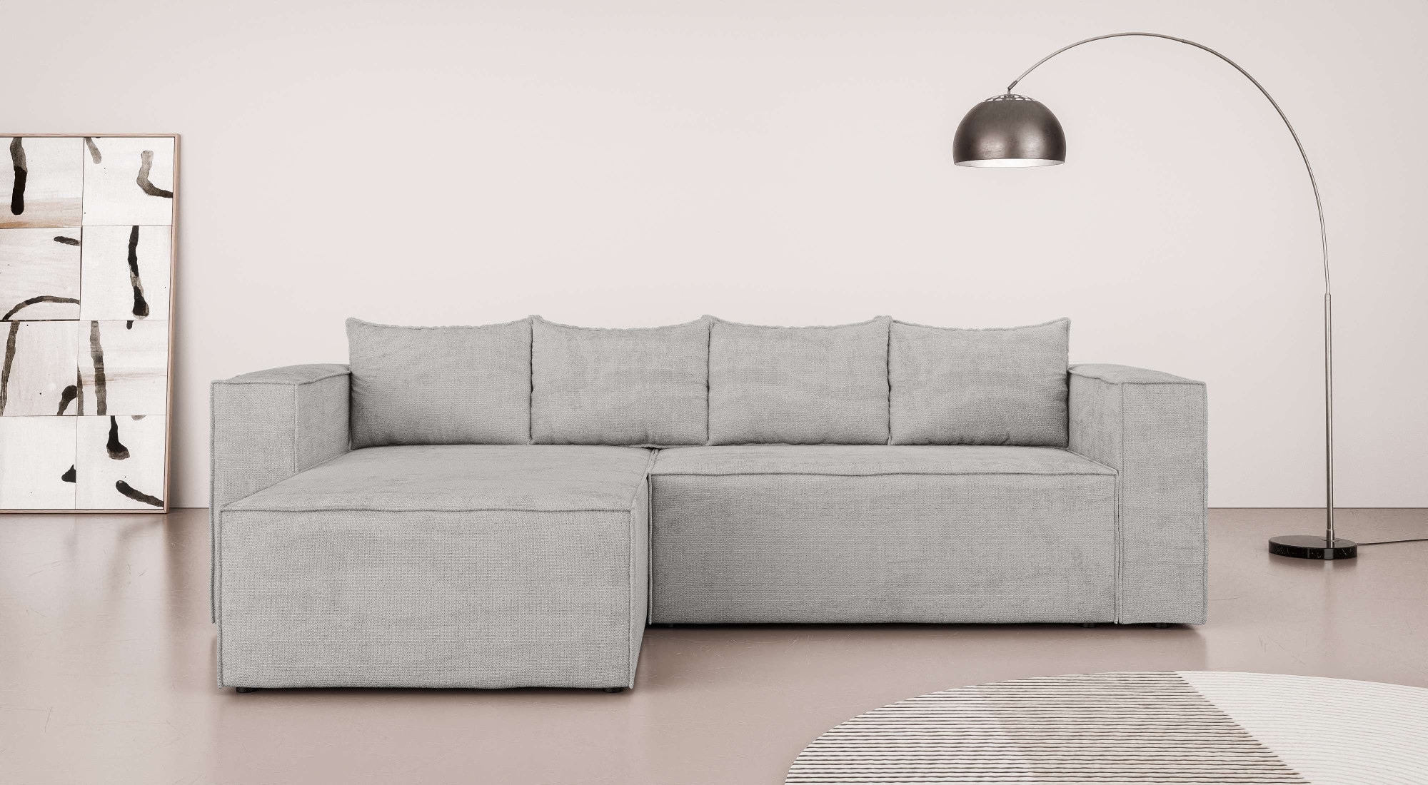 Home affaire Ecksofa "LINCOLNVILLE mit Bettfunktion und Bettkasten, Maße B/ günstig online kaufen