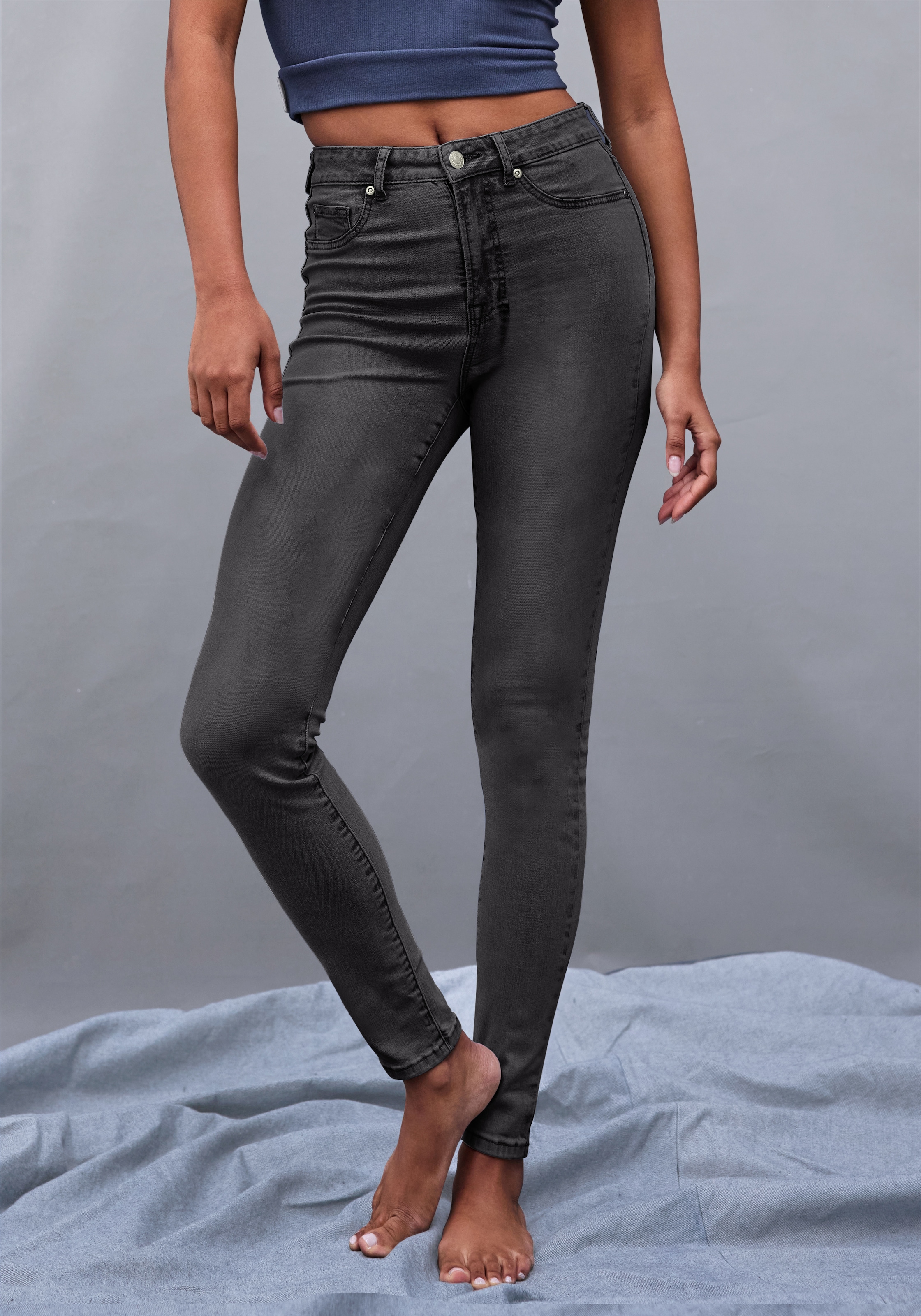 LASCANA Jeansleggings, 7/8-Länge in Skinny-Form, Stretch-Denim, Basic günstig online kaufen