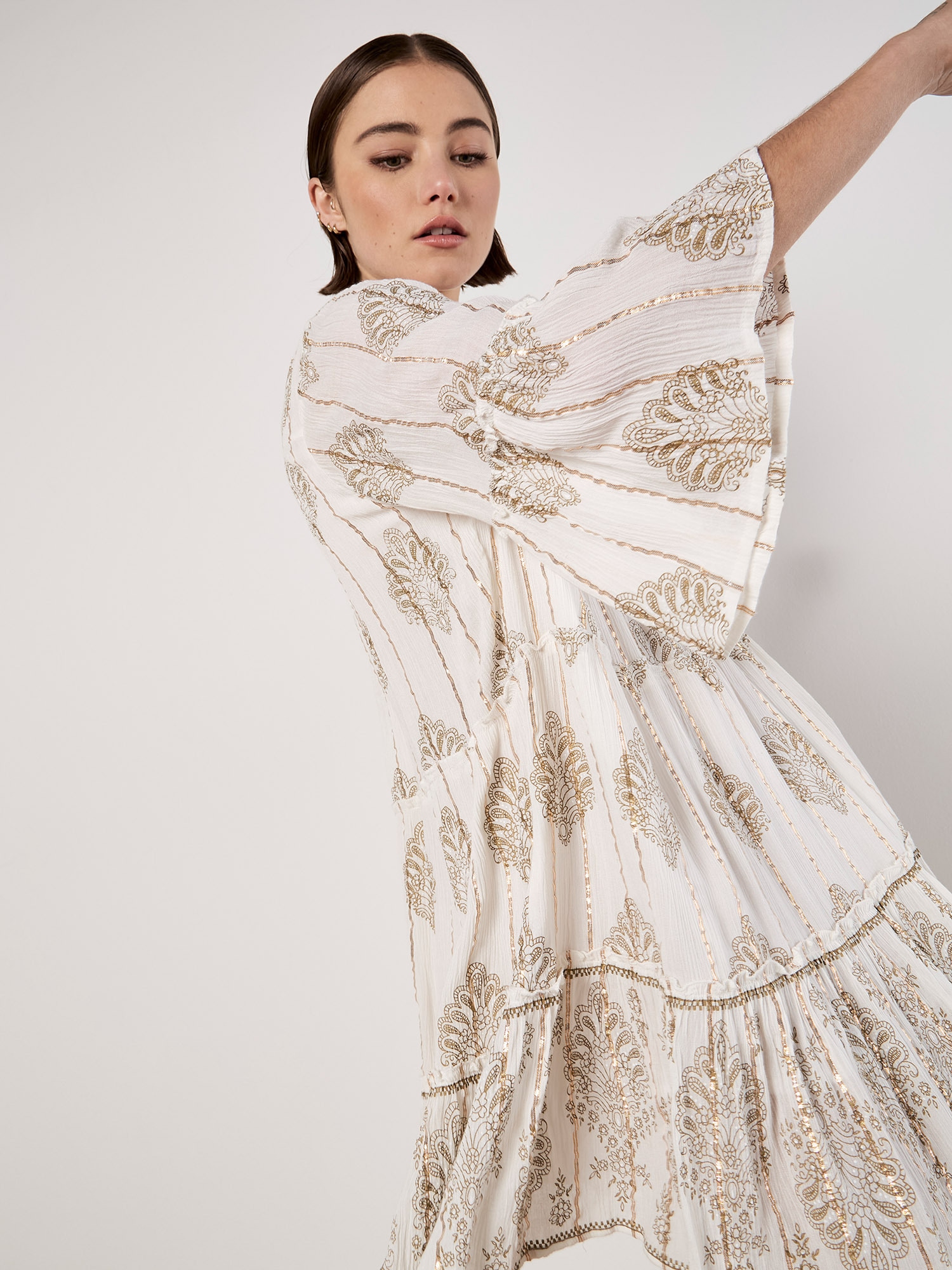 Apricot Druckkleid »Paisley-Lurex-Tunika« im Stufenlook