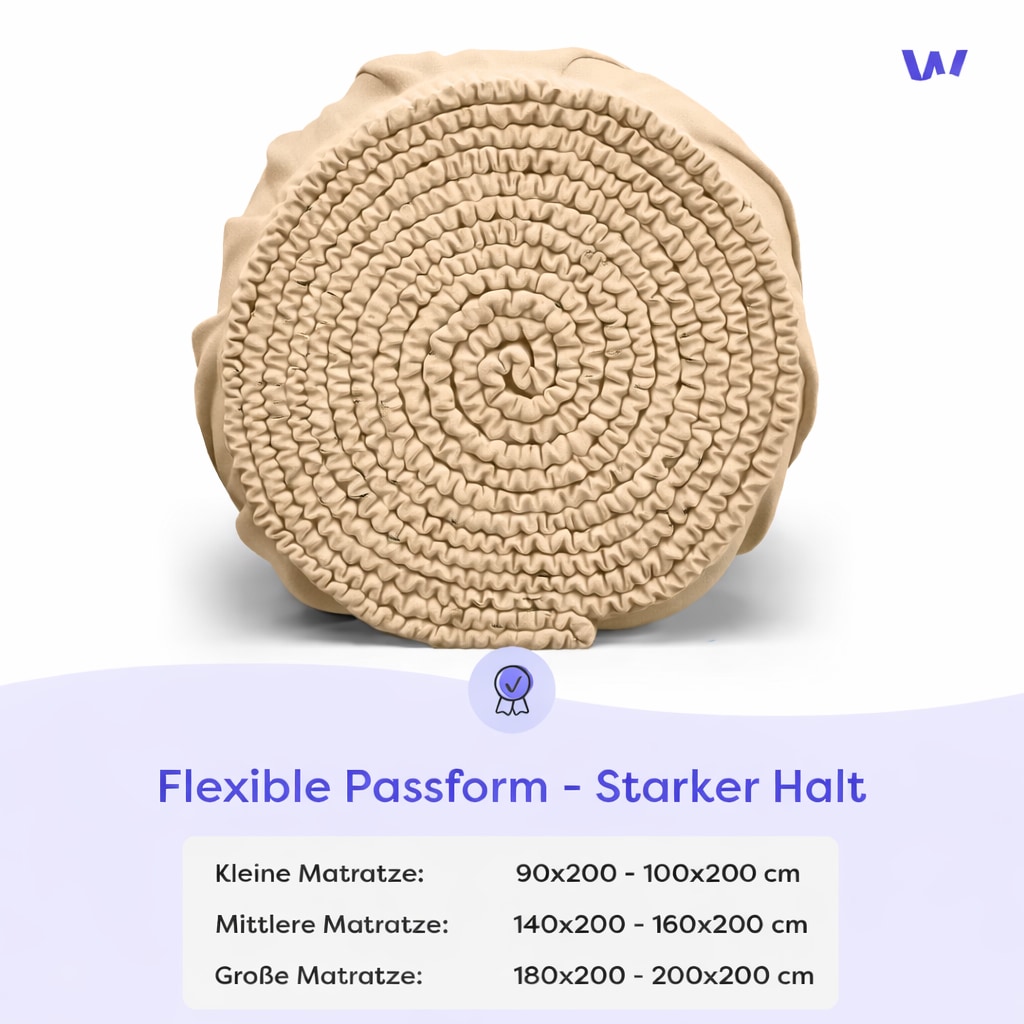 Wolkenfeld Spannbettlaken »100% Baumwolle - Superweiches Bettlaken für Matratzen von 5 bis 20cm« Rutschfest & Blickdicht - 90x200, 140x200, 160x200, 180x200 200x200