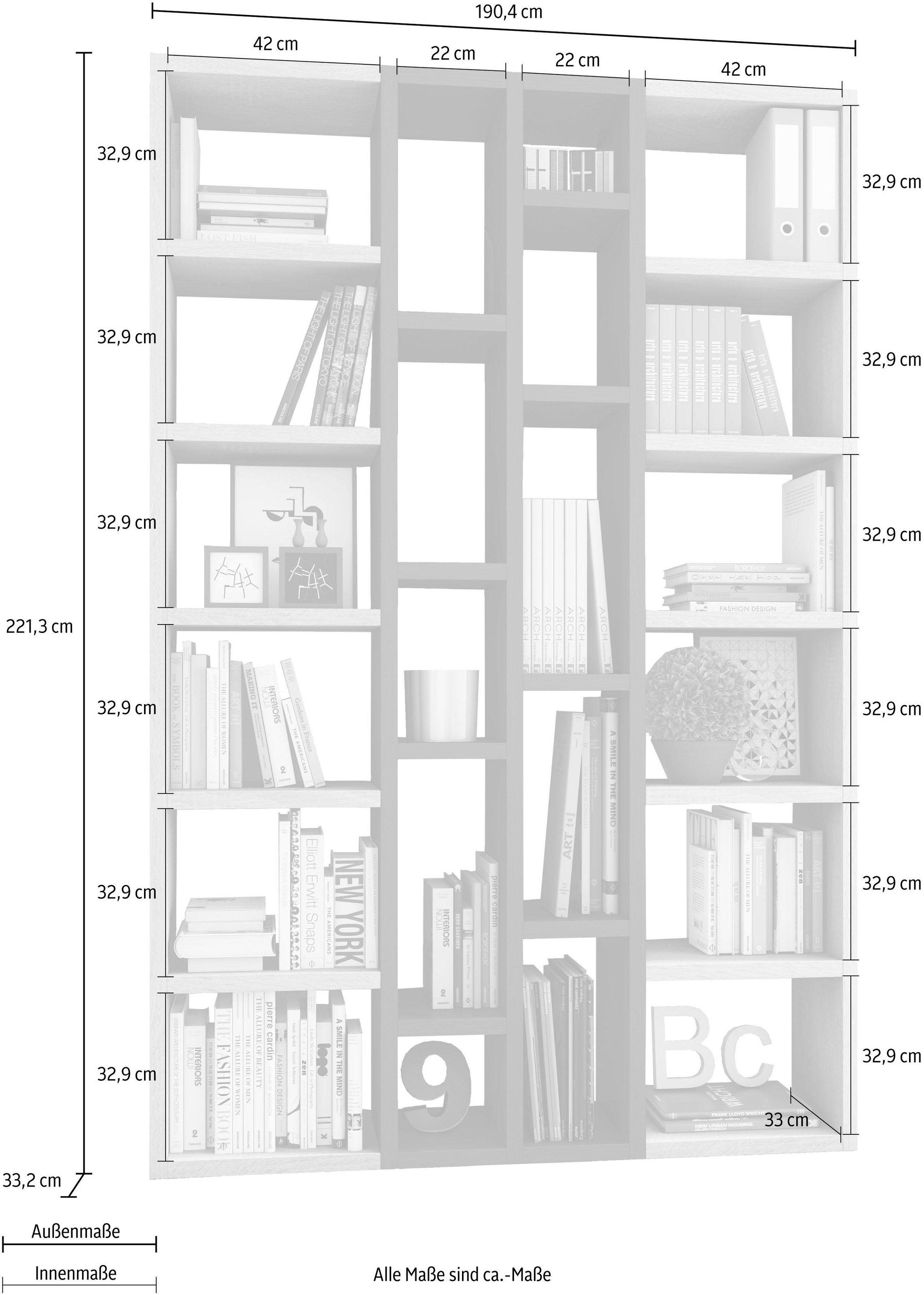 fif möbel Raumteilerregal "TOR391-5", Breite 145 cm günstig online kaufen