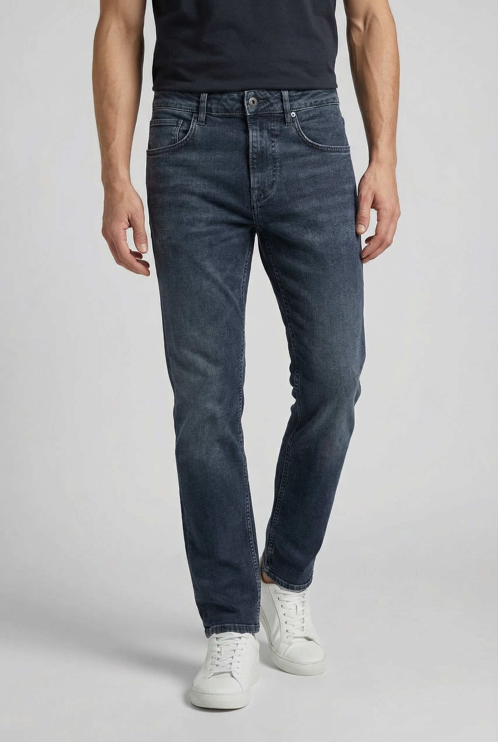 Straight-Jeans PEPE JEANS "CASH", Herren, Gr. 31, Länge 34, tiefblau, Denim/Jeans, Obermaterial: 98% Baumwolle, 2% Elasthan, straight fit lang, Jeans Straight-Jeans, im 5-Pocket-Stil