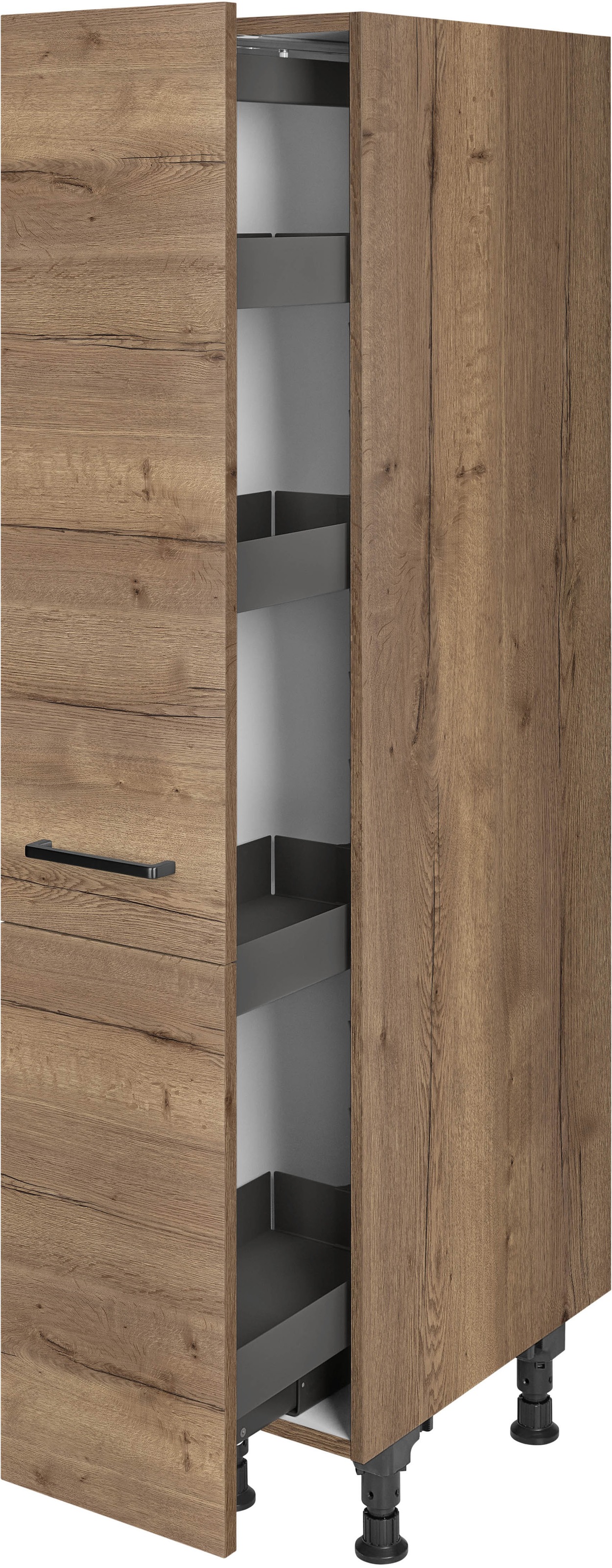 nobilia® Apothekerschrank »"Structura", mit 4 Einhängekörben, Breite 30 cm, Höhe 167,8 cm,«, vormontiert, Ein- und Auszugsdämpfung SoftStoppPro