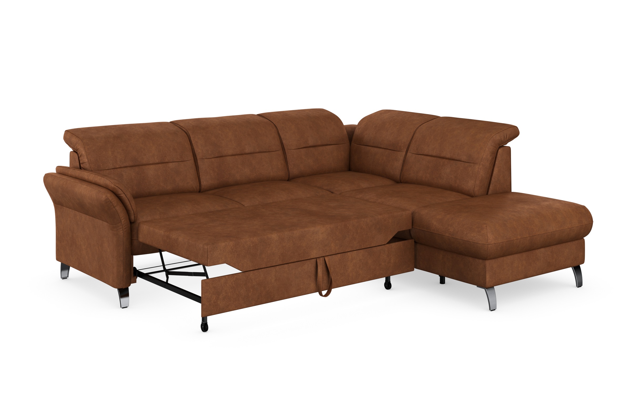 sit&more Ecksofa »Grenoble L-Form mit Federkern«, wahlweise mit Bettfunktion, Bettkasten, Arm- und Kopfteilverstellung