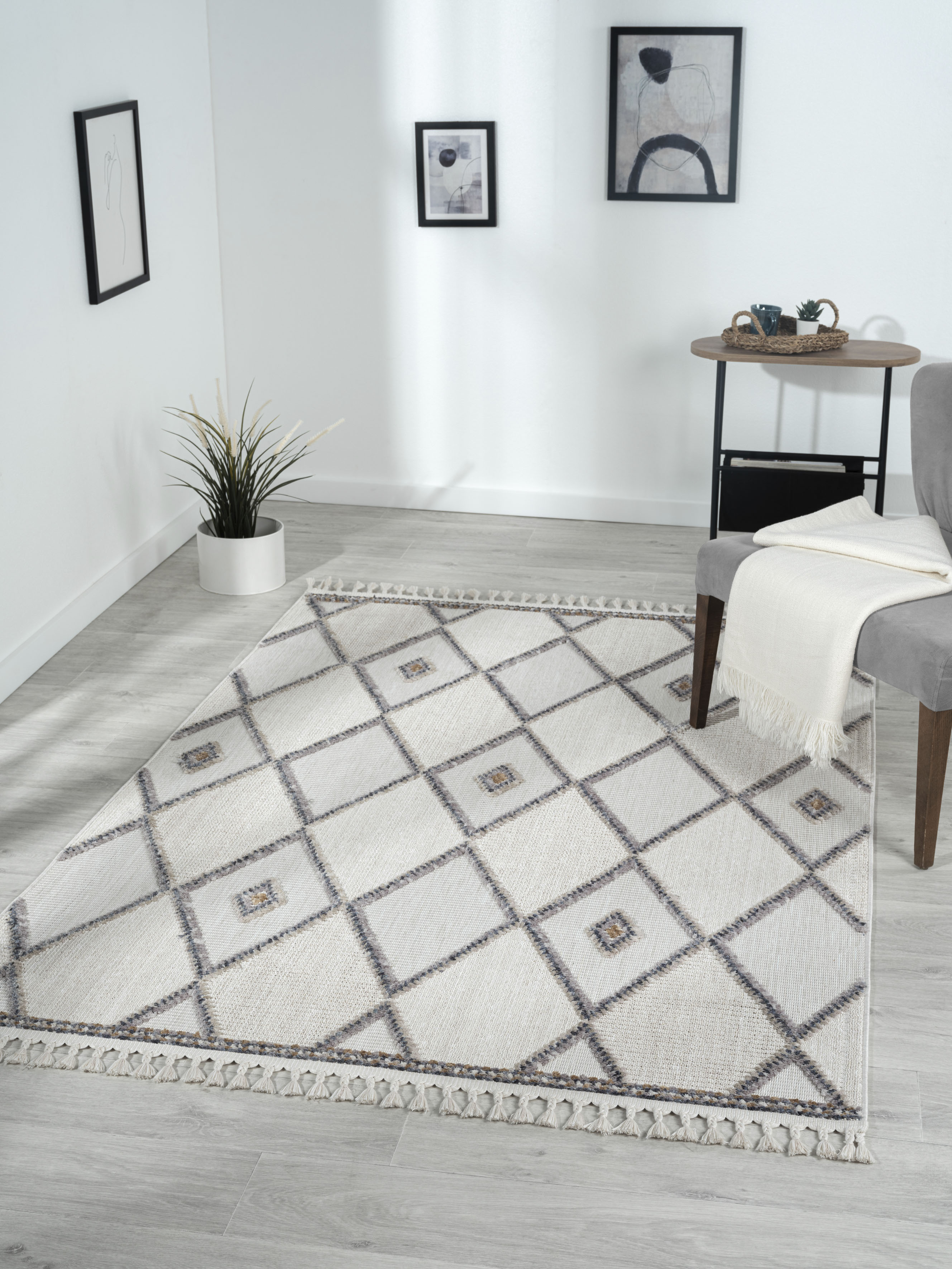 Myflair Möbel & Accessoires Teppich "Luana 2, LAGERRÄUMUNG" rechteckig 10 mm Höhe Kurzflor, Sisal Optik, mit Fransen, besonders weich durch Microfaser
