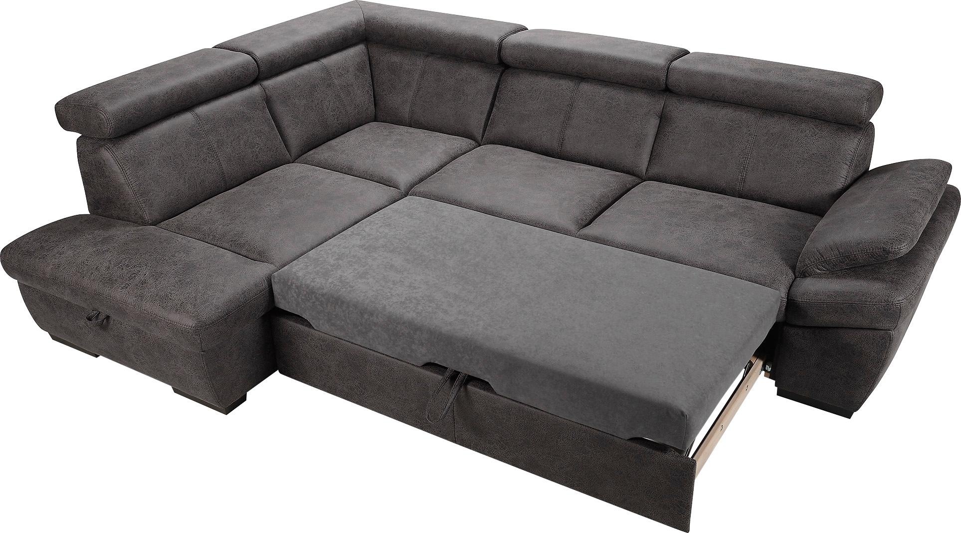 exxpo - sofa fashion Ecksofa »Salerno, klassisch modernes Funktionssofa, hoher Sitzkomfort, L-Form«, inkl. Kopf- und Armteilverstellung, wahlweise mit Bettfunktion