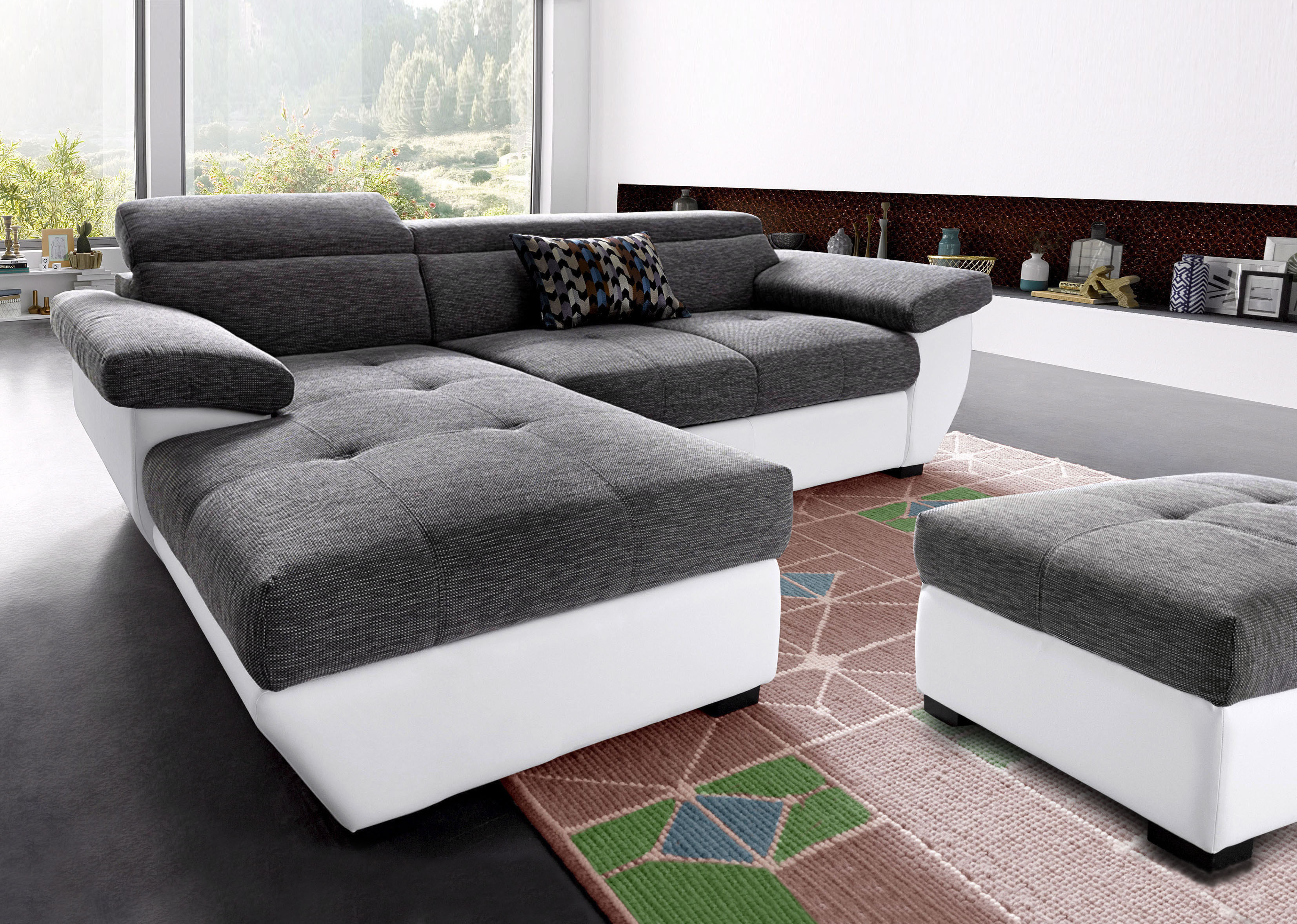 COTTA Ecksofa "Speedway L-Form" mit Kopfteilverstellung, wahlweise mit Schlaffunktion & Bettkasten